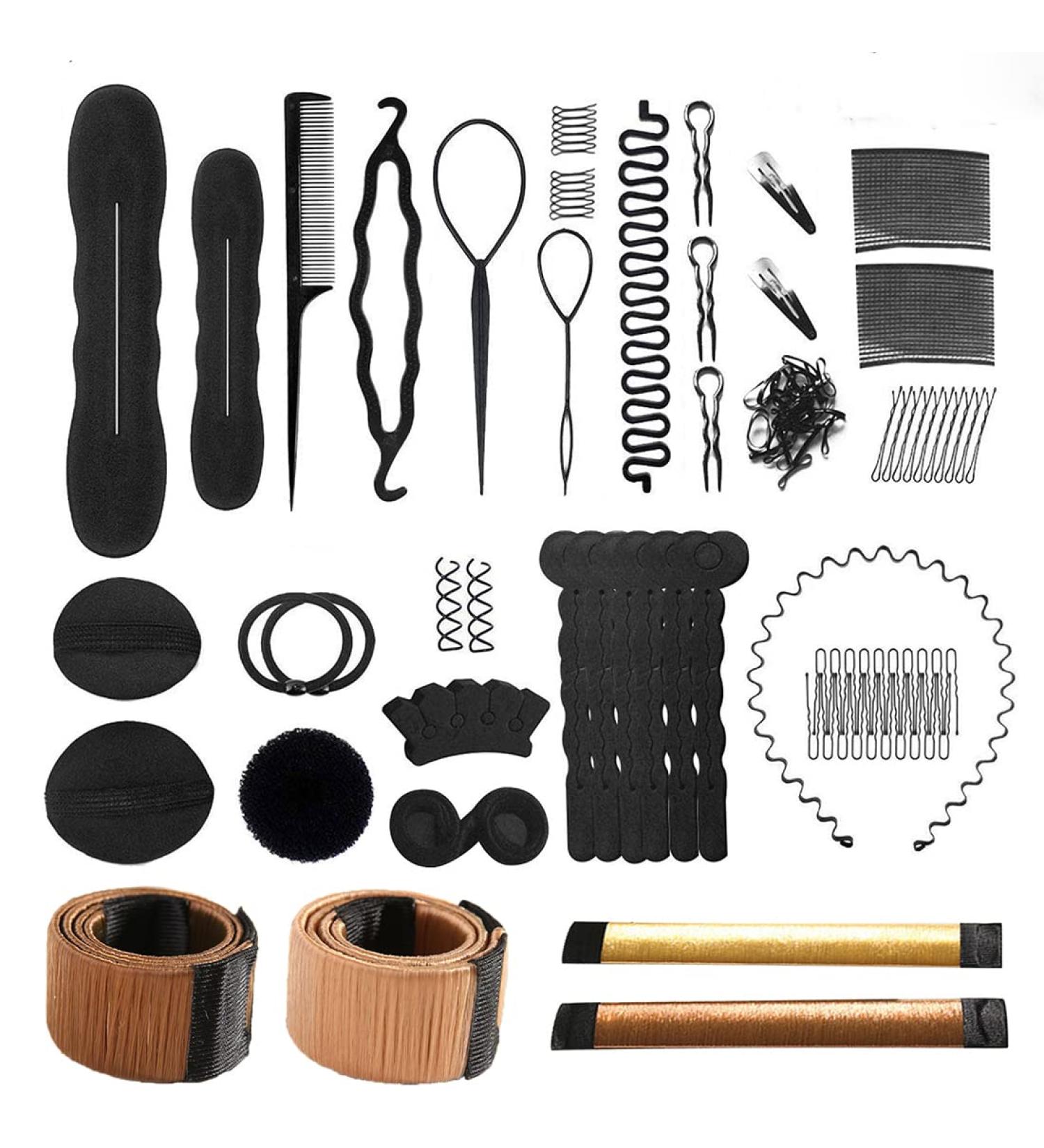 Elegant 40-Piece Hair Styling Accessories Kit - Black Magic Hair Twist Set for DIY Hair Styles - Ideal for Girls and Women - Buy Online on GoSupps.com