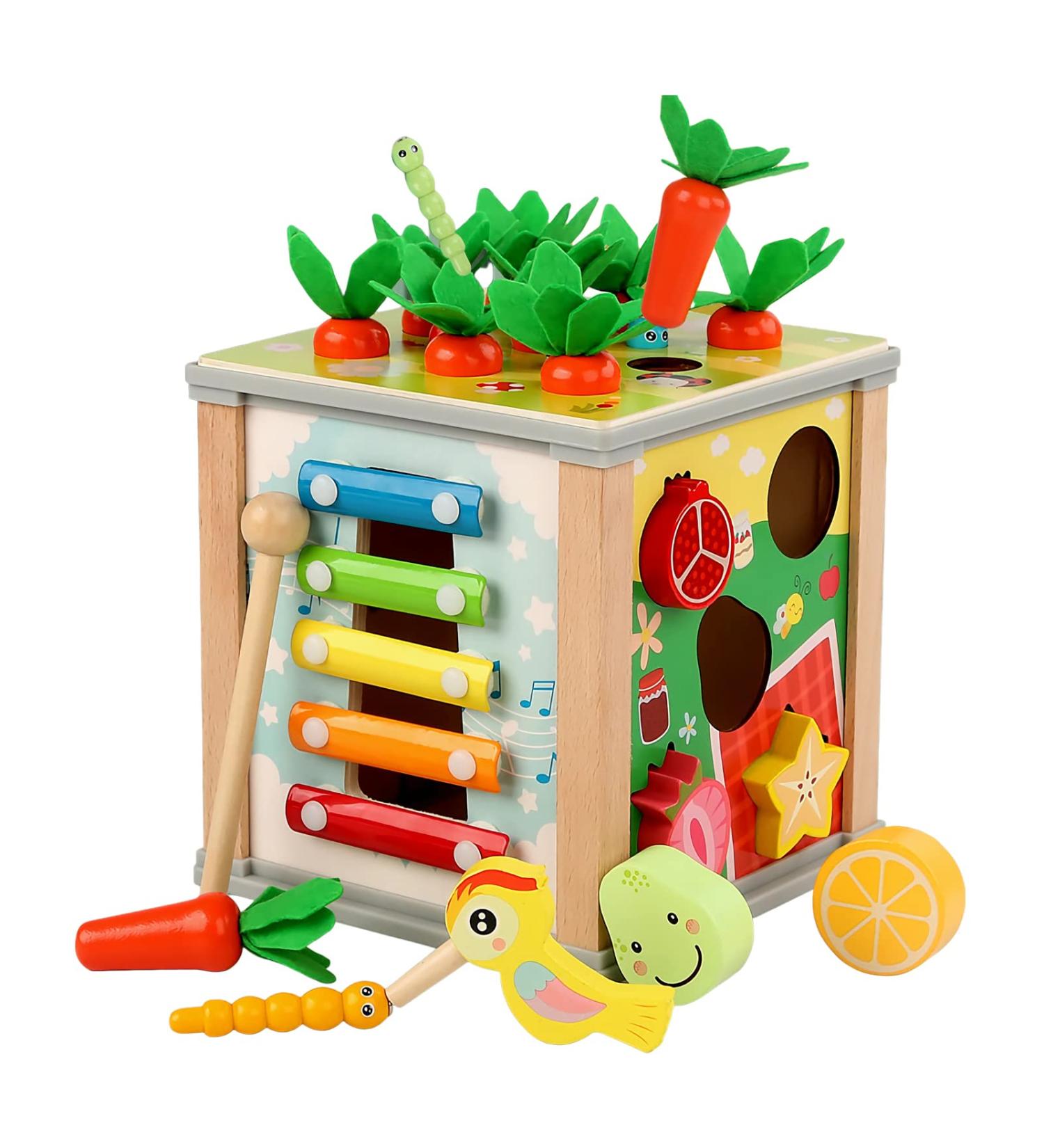 Shop Mingnor Motor Cubes Montessori Wooden Toys | Perfect for 1-Year-Olds & Toddlers | Educational Activity Center & Birthday Gifts - Buy Online on GoSupps.com
