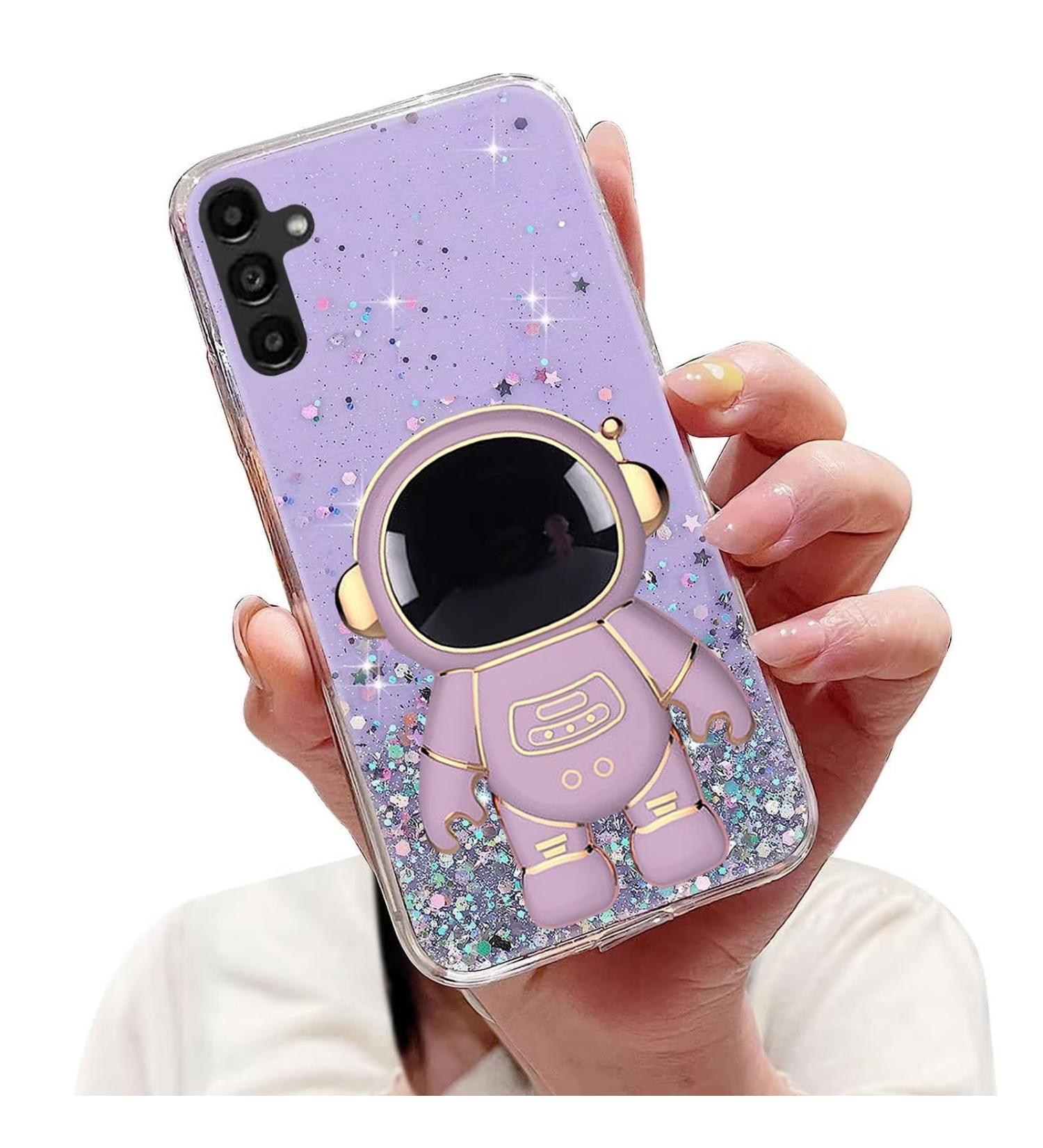 Tivenfezk Nadoli for Samsung Galaxy A14 5G - Astronaut Hidden Stand Glitter Soft Silicone Bling Case Purple Protective Cover - Buy Online on GoSupps.com