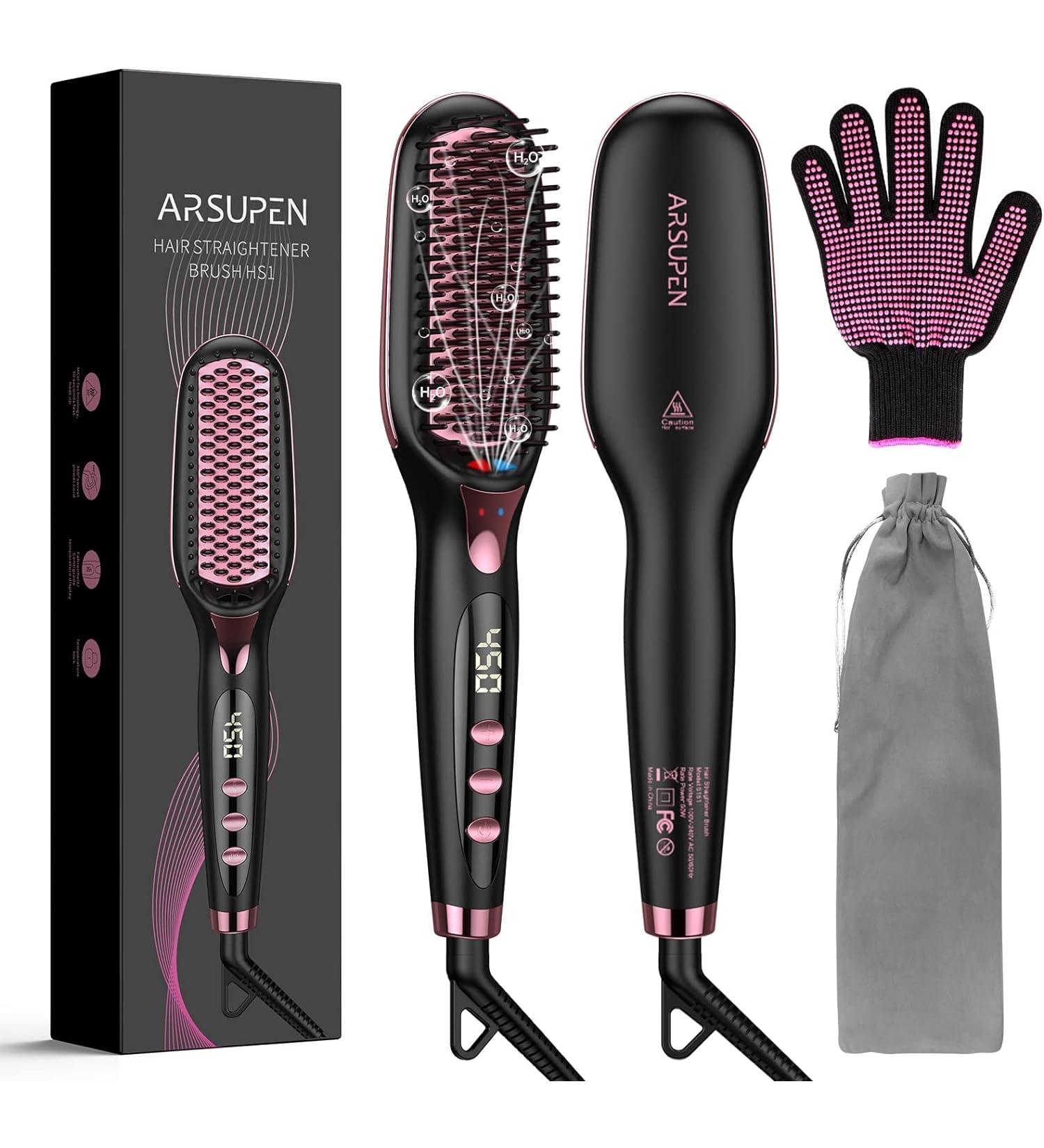 Shop Hair Straightener Brush - Ceramic Hot Comb with 16 Temp Settings Dual Voltage & Anti-Scald for Effortless Styling | Global Shipping Available - Buy Online on GoSupps.com