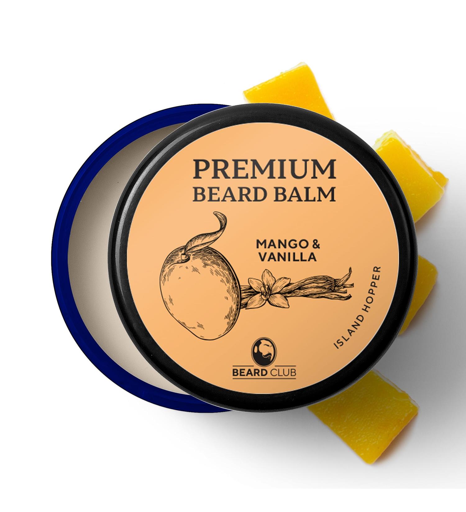 Beard Club Island Hopper Beard Balm - Mango & Vanilla Scent - Premium Organic Conditioner for Men - Shapes, Softens, and Prevents Itching - Natural Beard Wax - Buy Online on GoSupps.com