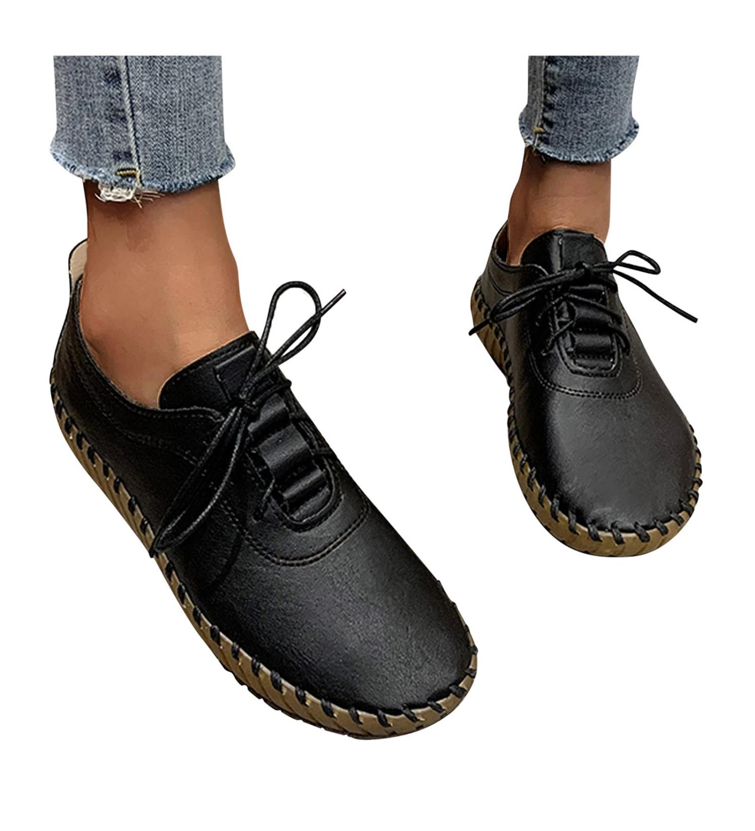 Breathable Slip-On Women's Fashion Sneakers - Casual Brown & Black Flats (Size 8.5) - Buy Online on GoSupps.com