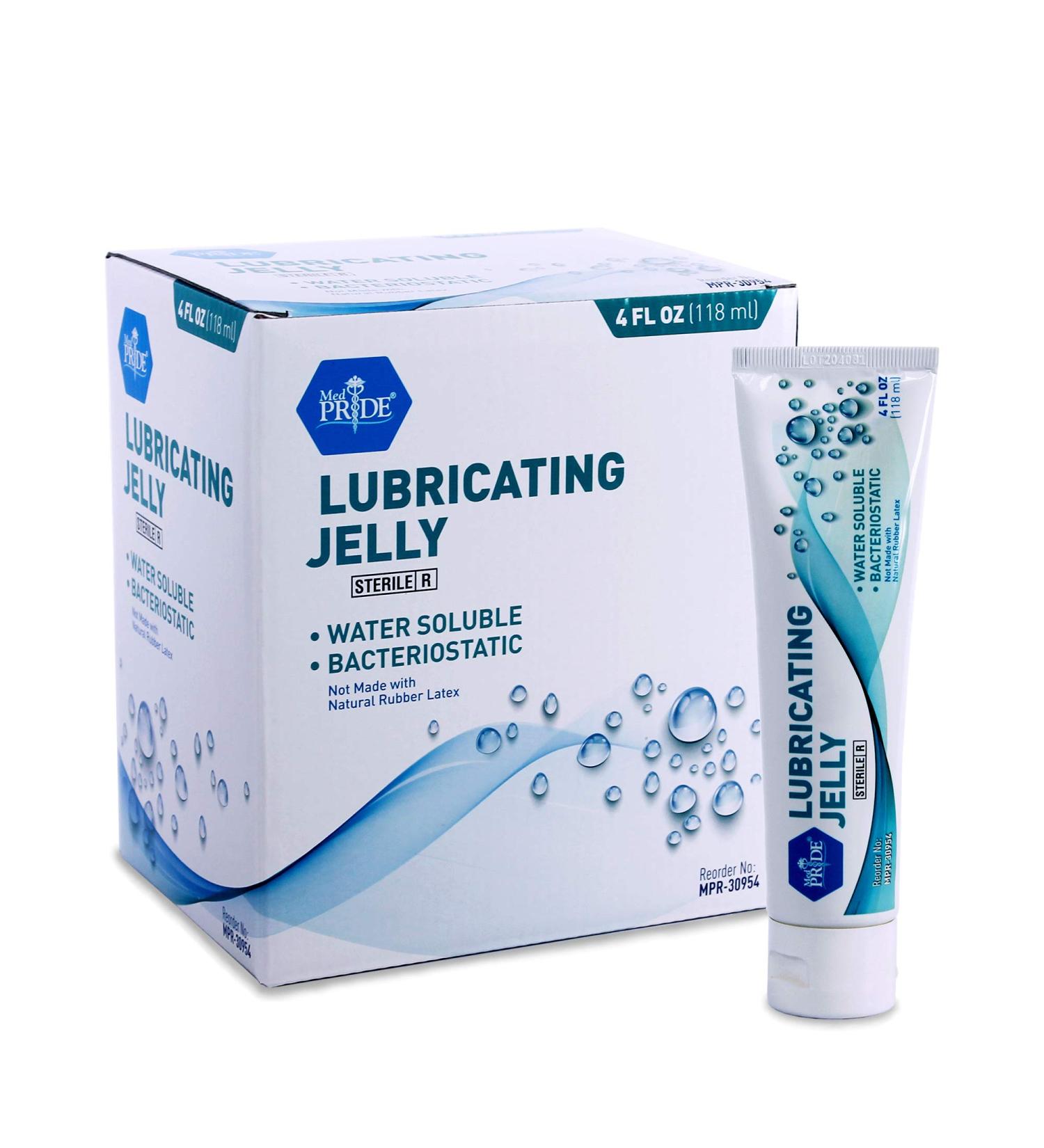 Med Pride Lubricating Jelly Tubes 4fl Oz Box of 12 | Water Soluble Sterile Bacteriostatic | Enema Equipment & Rectal Thermometer Lubrication - Buy Online on GoSupps.com