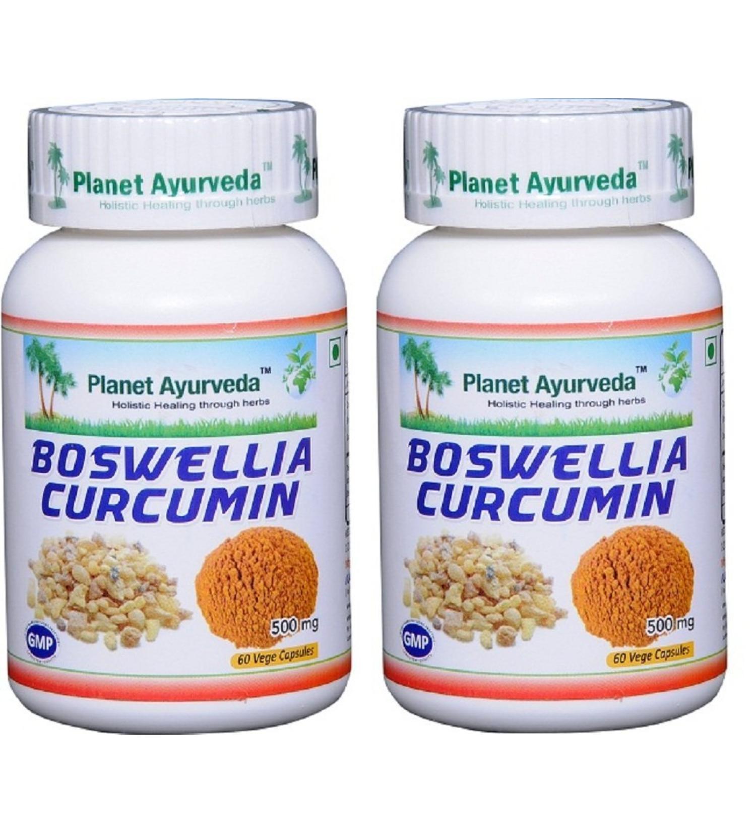 Planet Ayurveda Boswellia Curcumin - 2 Bottles (Each 60 Capsules, 500mg) in USA