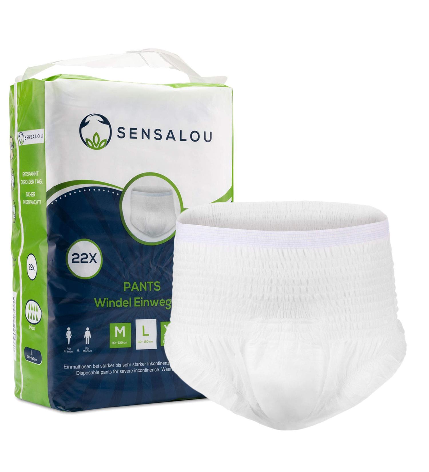 Buy Sensalou Incontinence Pants for Adults - Men & Women Size L (22 pcs) | Best Protective Pants for Comfort & Discretion - Buy Online on GoSupps.com