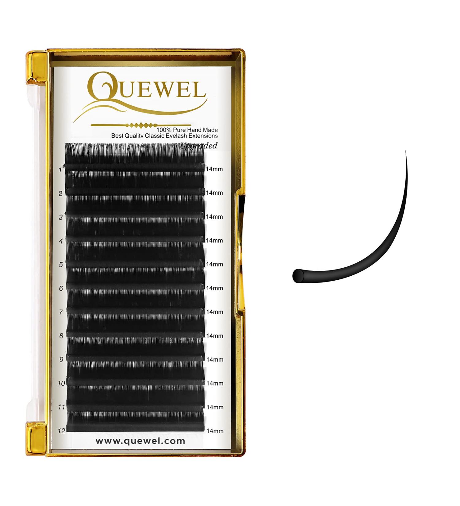 Classic Eyelash Extensions 0.03 D 14mm | QUEWEL C/D Curl | International Shipping Available - Buy Online on GoSupps.com