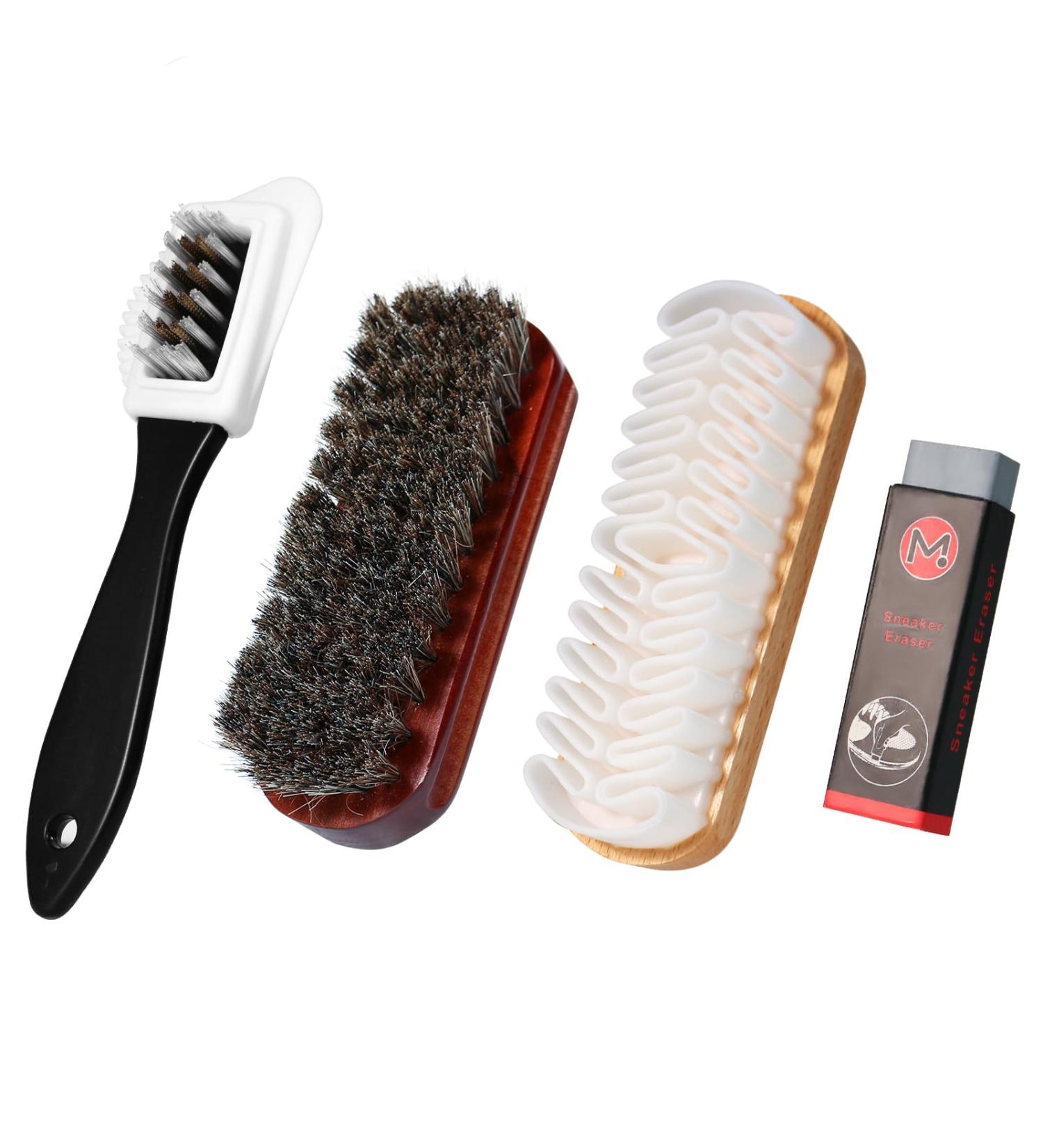 LUBOXIN 4 PCS Suede Brush for Shoes Nubuck Brush Horsehair Shoe Brush Hard-Wearing Crepe Brushes Multifunctional Nubuck Suede Cleaner Kit with Suede Eraser for Shoes Boot Leather Cleaning - Buy Online on GoSupps.com