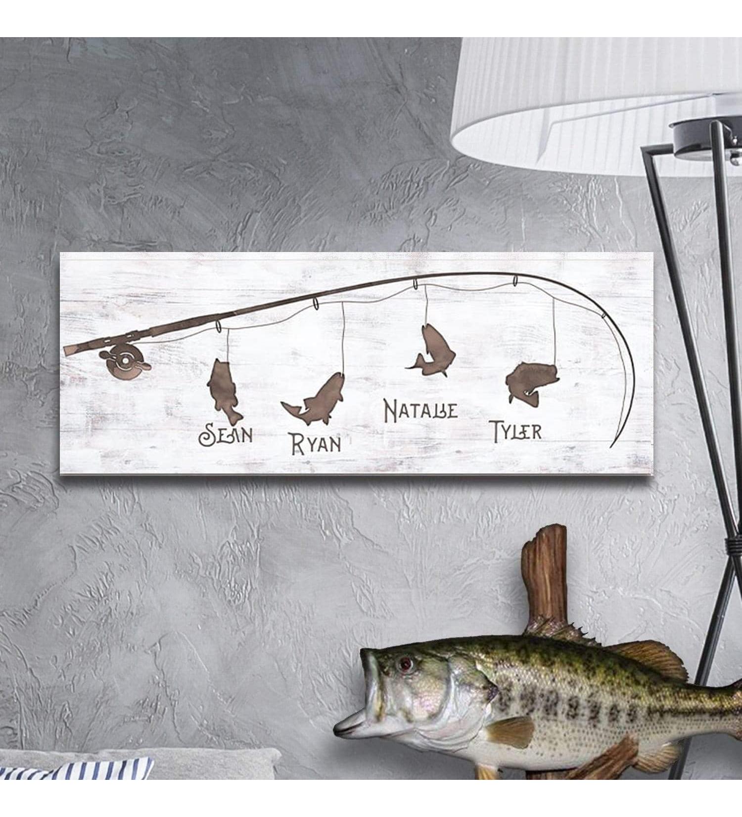 Personalized Dad's Keepers - Fishing Father's Day Gift from Children (6.5"x18" Block Mount  4 Children) 6.5"x18" Block Mount 4 Children - Buy Online on GoSupps.com