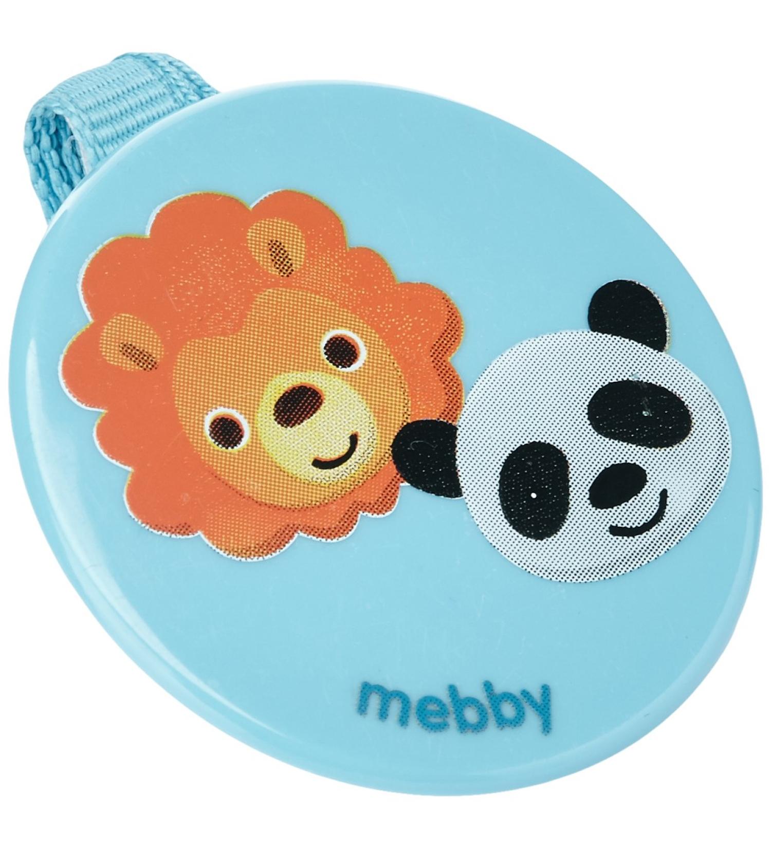 Mebby 92561 teat clip blue with animal motif