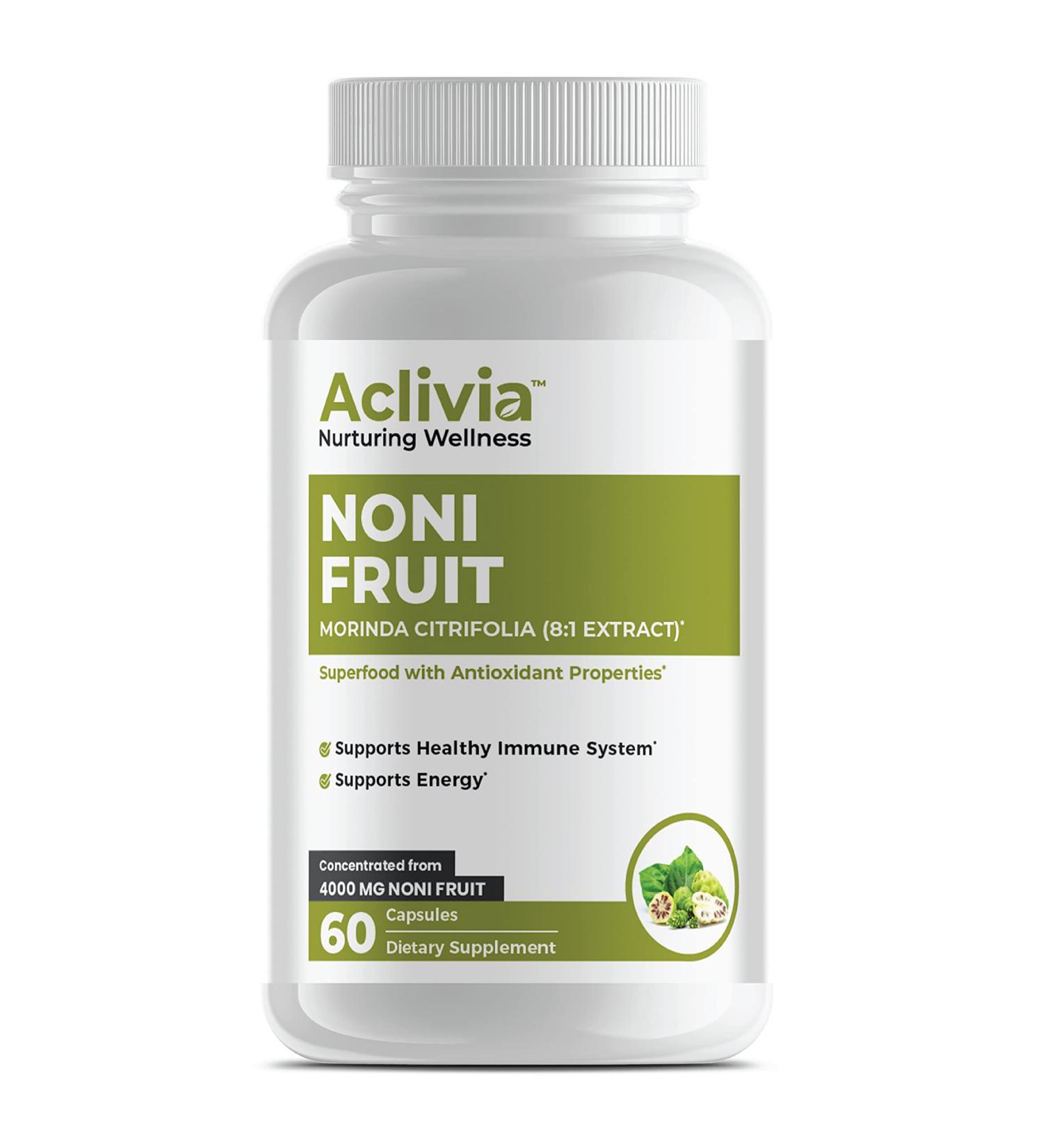 Aclivia Noni Fruit Capsules - 4000mg Immune Support & Antioxidant Superfood Supplement - Buy Online on GoSupps.com