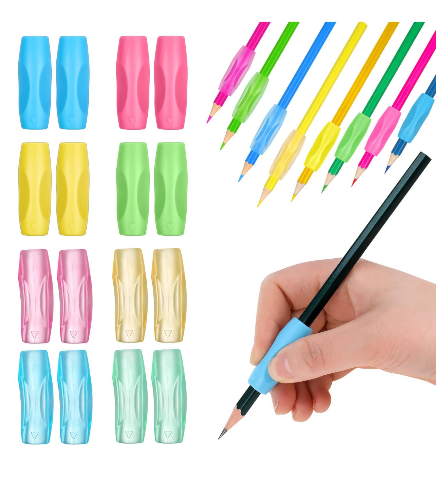 Ruggito Silicone Pencil Grips | Ergonomic Writing Aid for Kids | 16 Handle Holder for Improved Grip & Comfort - Buy Online on GoSupps.com