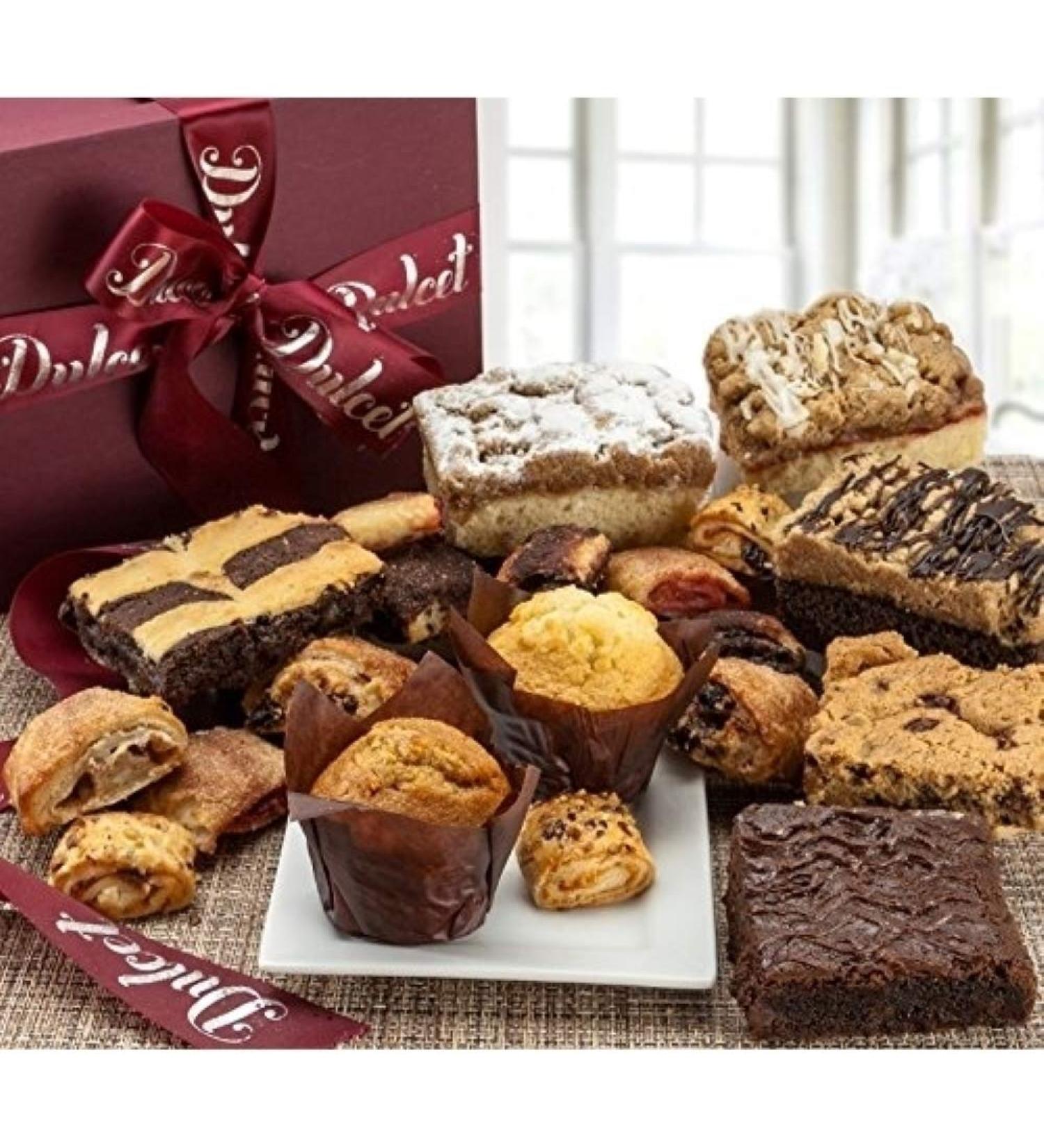 Dulcet Deluxe Gourmet Food Gift Basket | Assorted Brownies, Crumb Cakes, Rugelah & Muffins | Prime Delivery for Holiday Men and Women | Perfect Gift Idea - Buy Online on GoSupps.com