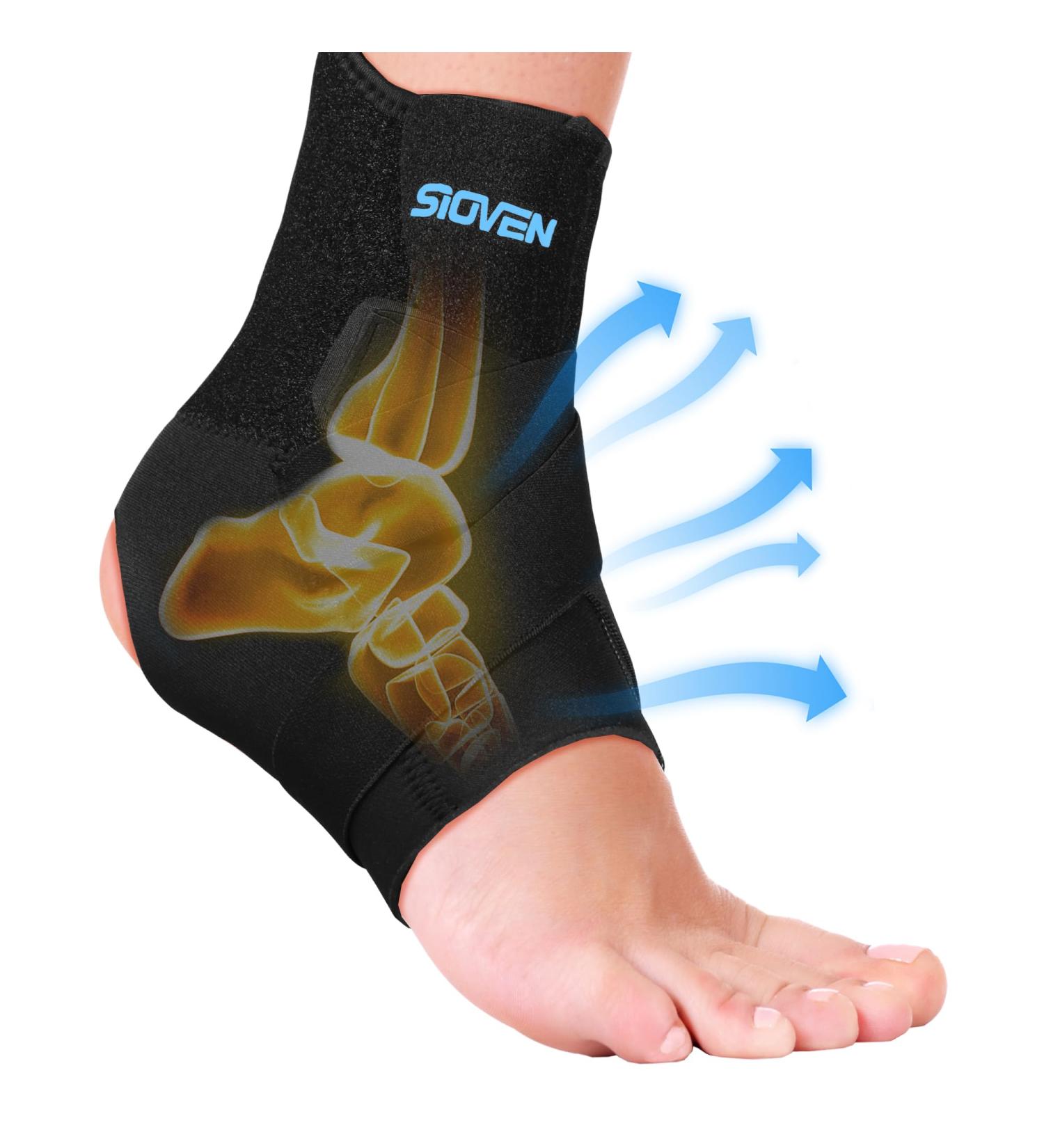 Sioven Ankle Support Brace for Sprained Ankle & Ligament Damage Sports Protect Plantar Fasciitis Achilles tendonitis Injury Recovery Adjustable Ankle Brace Wrap Strap for Men and Women (XL) - Buy Online on GoSupps.com