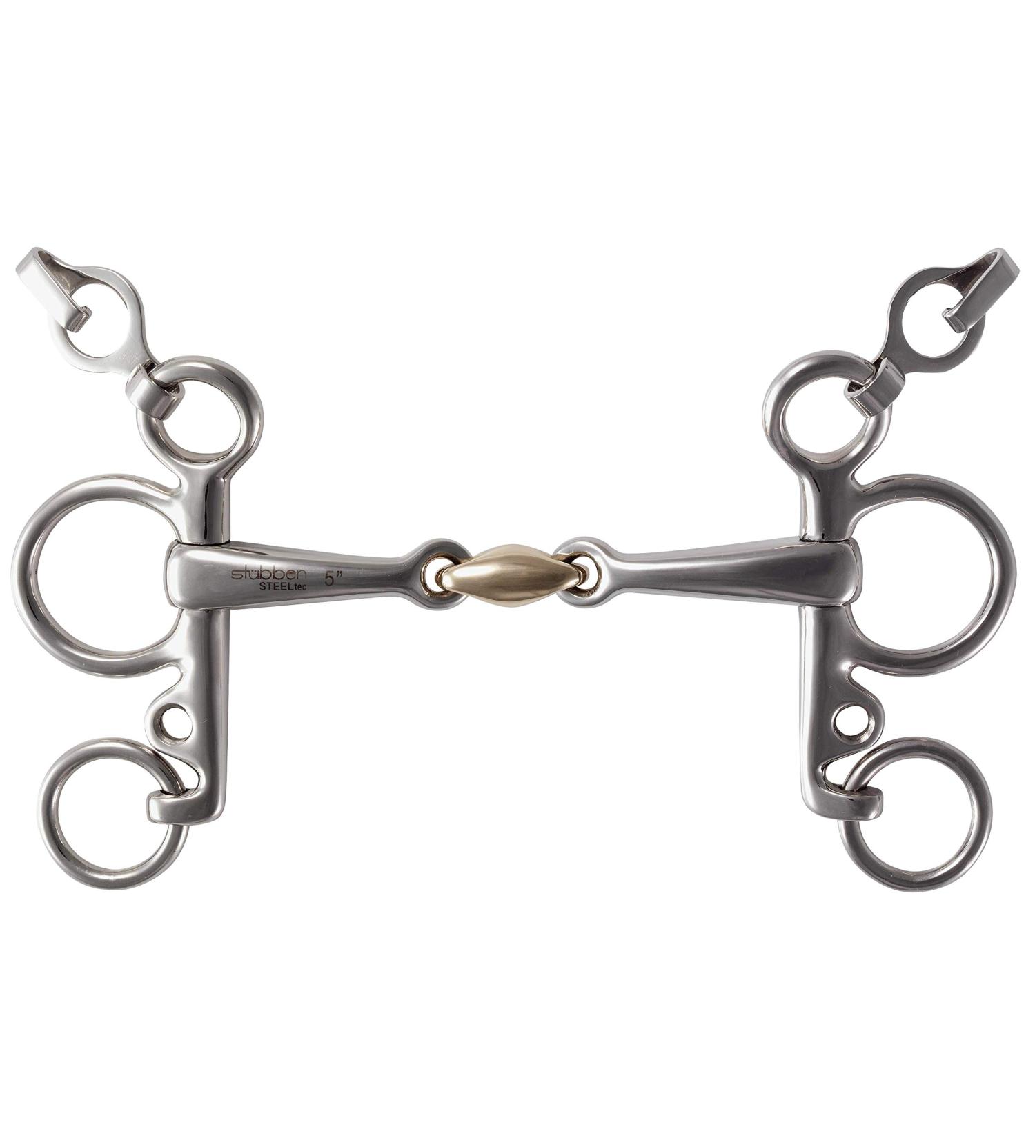 St bben bit 2240 Pelham double broken 12.5 cm - 14 mm - Sweet Copper centerpiece