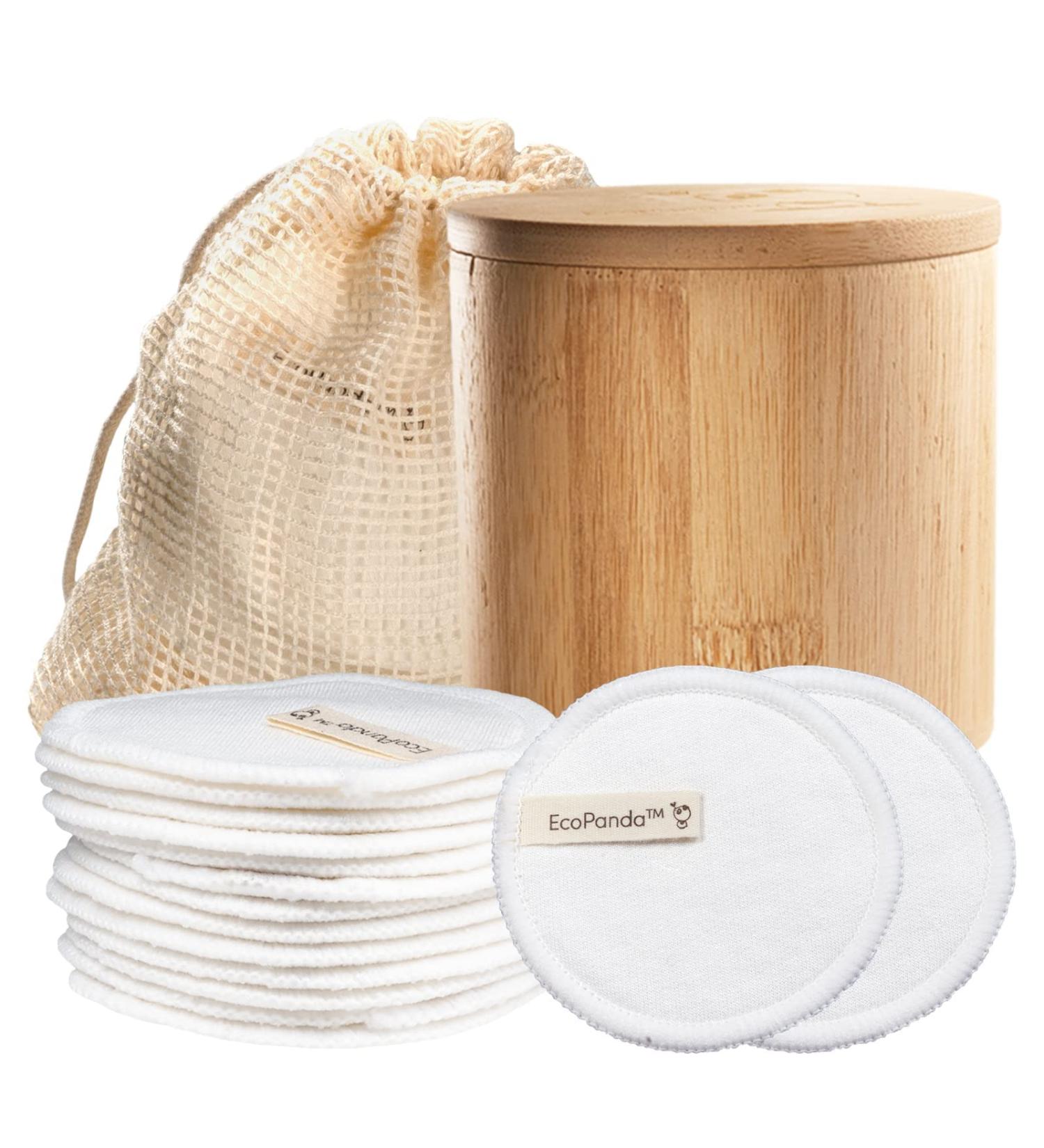 EcoPanda Slimming Pads - Reusable Bamboo Cotton Pads | Washable Zero Waste 18x | Sustainable Eco-Friendly Solutions - Buy Online on GoSupps.com