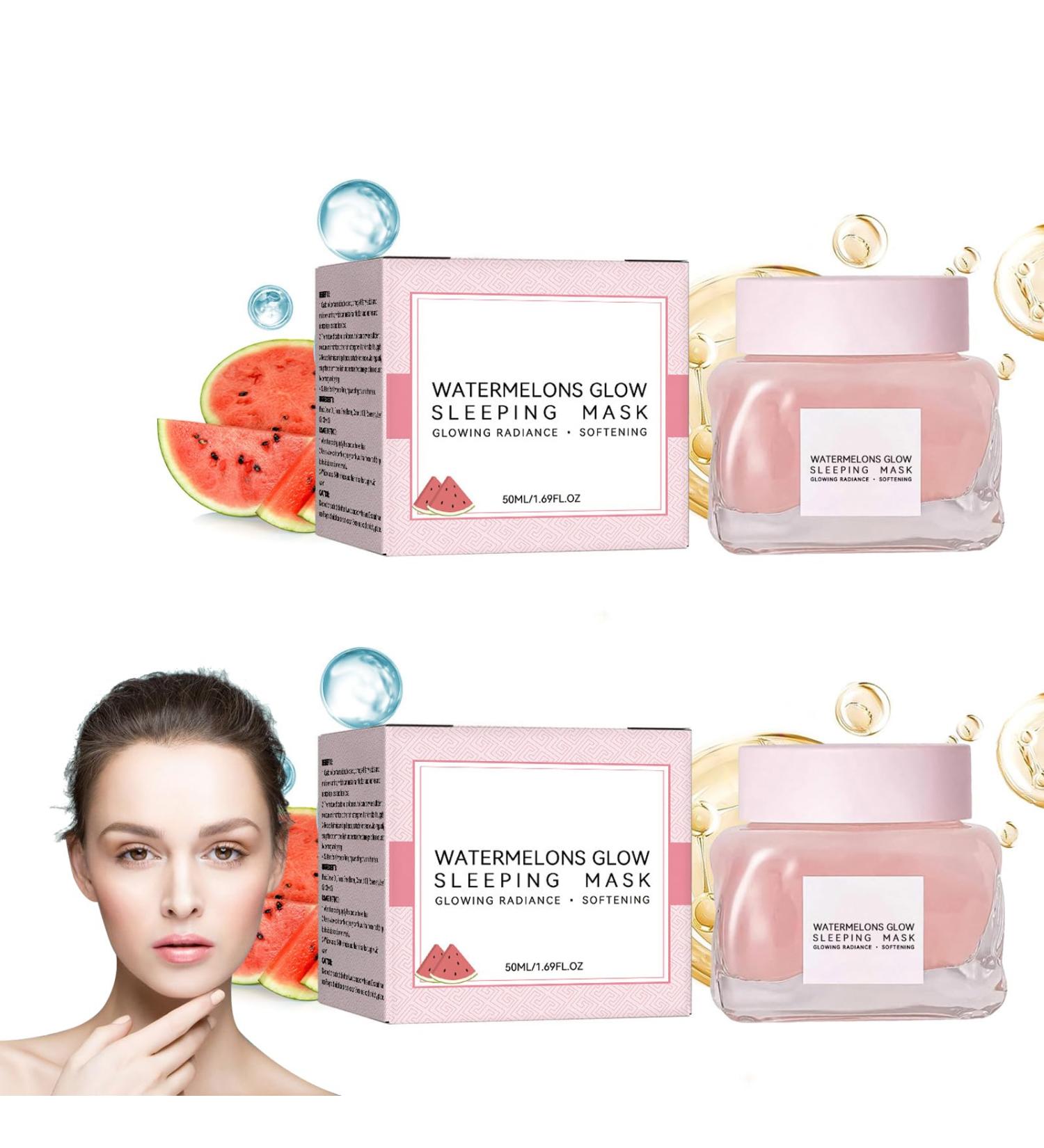 Nmbol Watermelon Sleep Mask 50 ml*2 Watermelon Skincare Phosphorescent Skin Care melon Glow Niacinamide Moisturize Lightening Serum Hydrate And Lightening - Buy Online on GoSupps.com