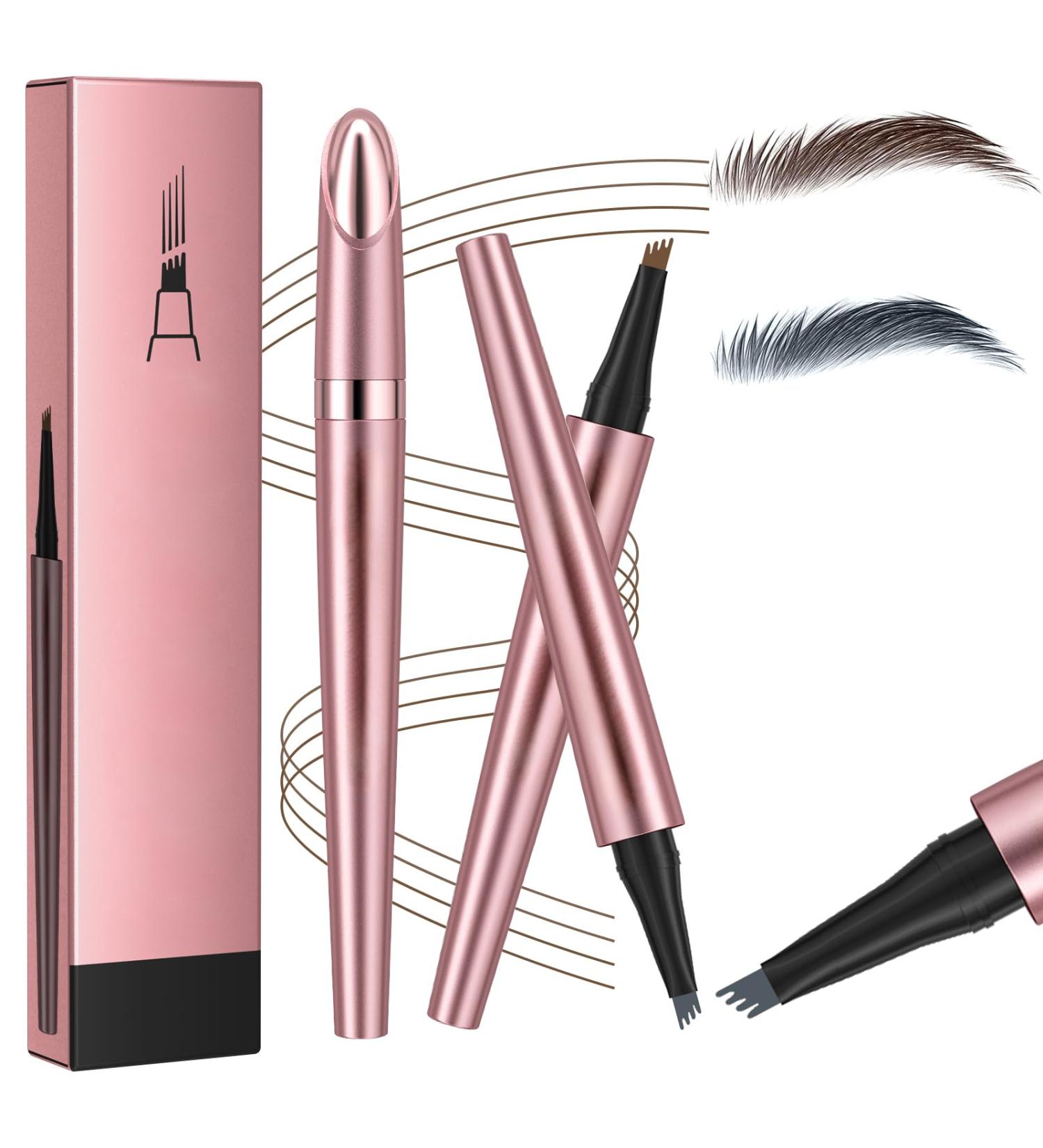 Microblading Eyebrow Pencil Kaluofan Microblading Eyebrow Pen Eyebrow Pencil Microblading Long-lasting Waterproof Creat Natural and Unique Makeup Look(Dark Brown+Gray) Gray+dark Brown - Buy Online on GoSupps.com