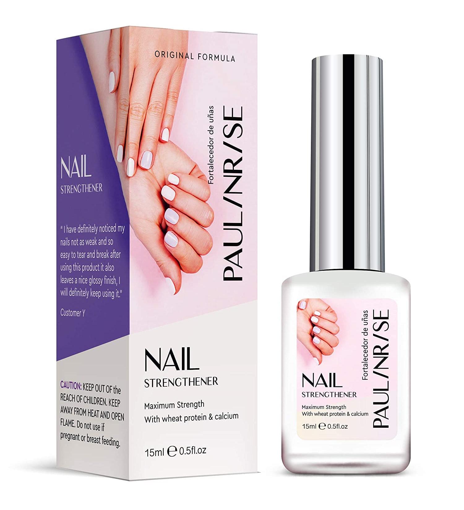 Paulinrise Nail Strengthener: Treat Weak & Damaged Nails, Promotes Growth - Top/Base Coat - Buy Online on GoSupps.com