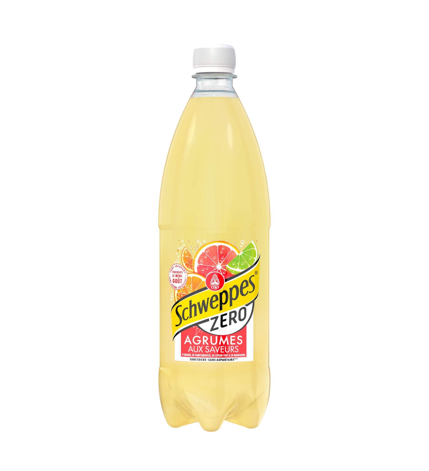 Schweppes Citrus Zero Sugar and Calorie Free 1L - Buy Online on GoSupps.com