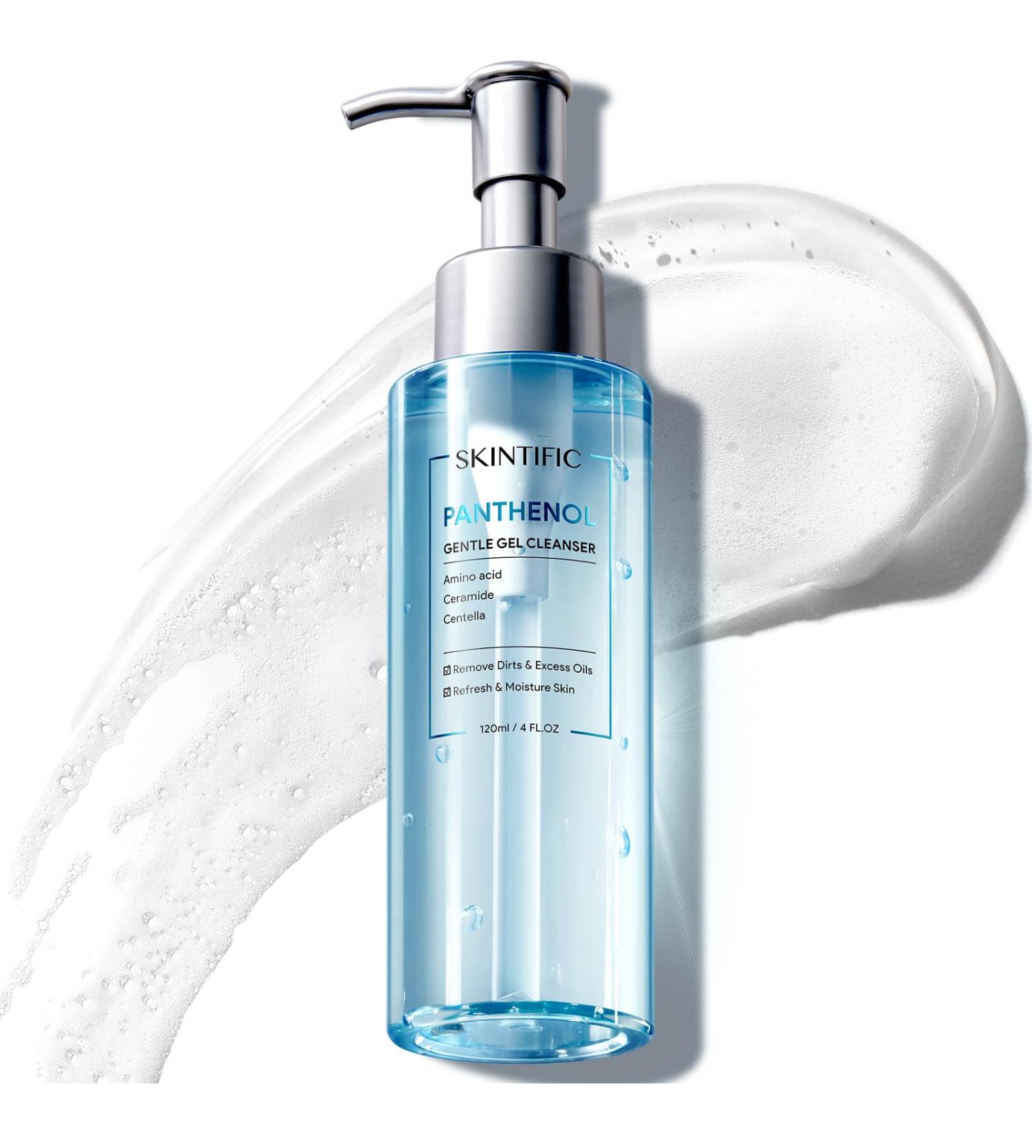 SKINTIFIC Panthenol Gentle Foaming Facial Cleanser | Daily Oil Control Face Wash for Women & Men Soothes Troubled Skin Amino Acid + Ceramide Balances Skin Barrier Smooth & Refreshed Complexion - Buy Online on GoSupps.com