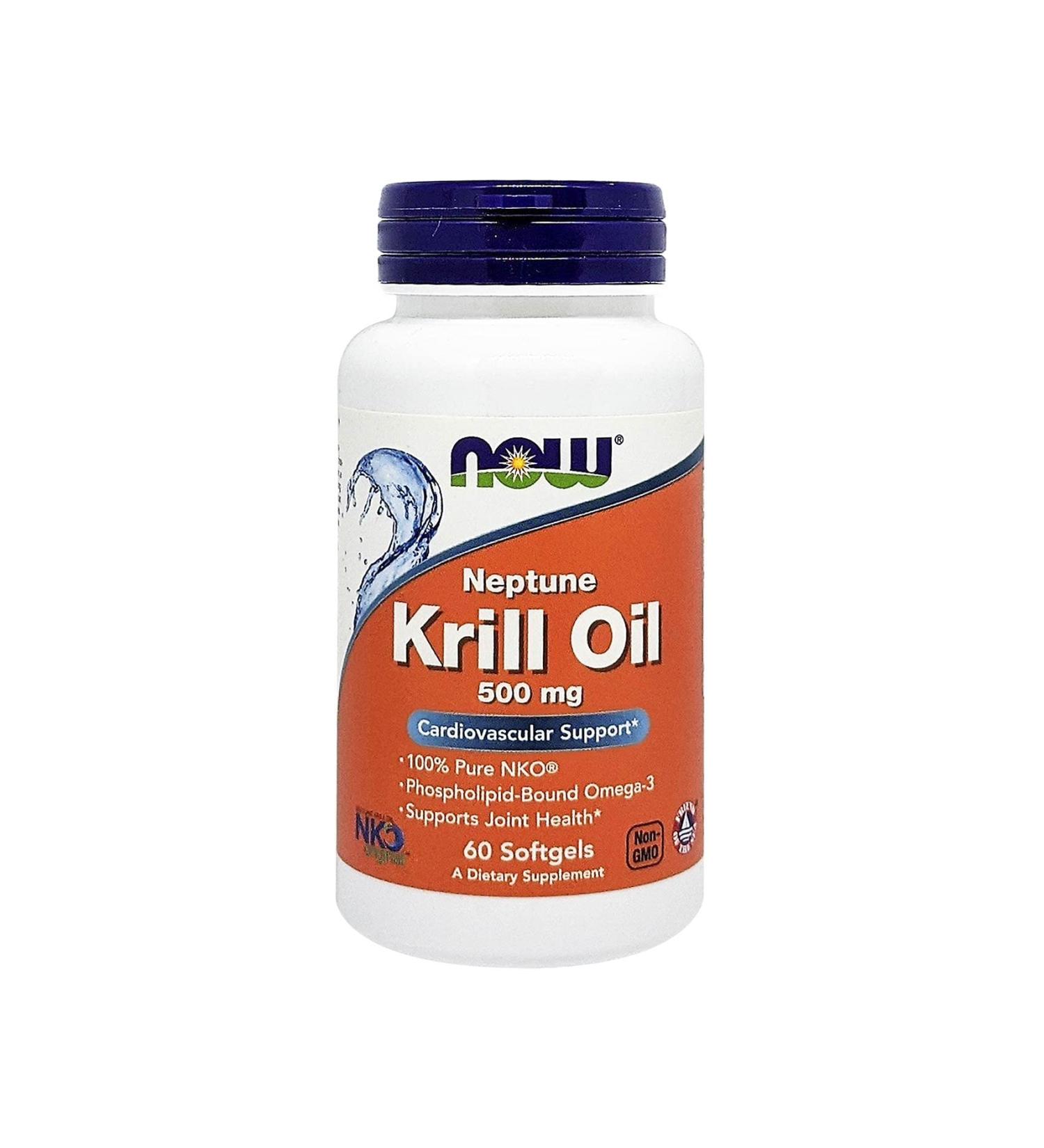 Now Foods Neptune Krill Oil 1000mg - Double Strength 60 Softgels | Premium Omega-3 & Antioxidants - Buy Online on GoSupps.com