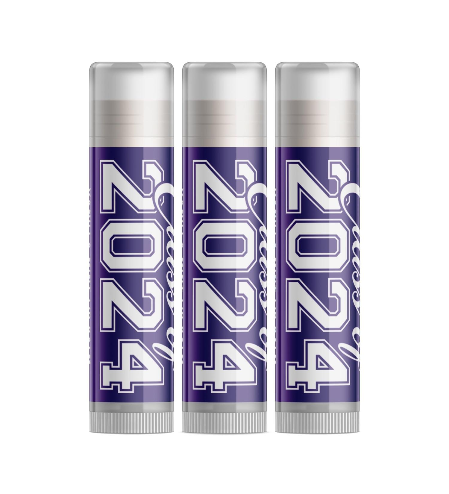 Class of 2024 Graduation Lip Balm Set - Purple | Pack of 3 | Perfect Graduation Gift - Buy Online on GoSupps.com