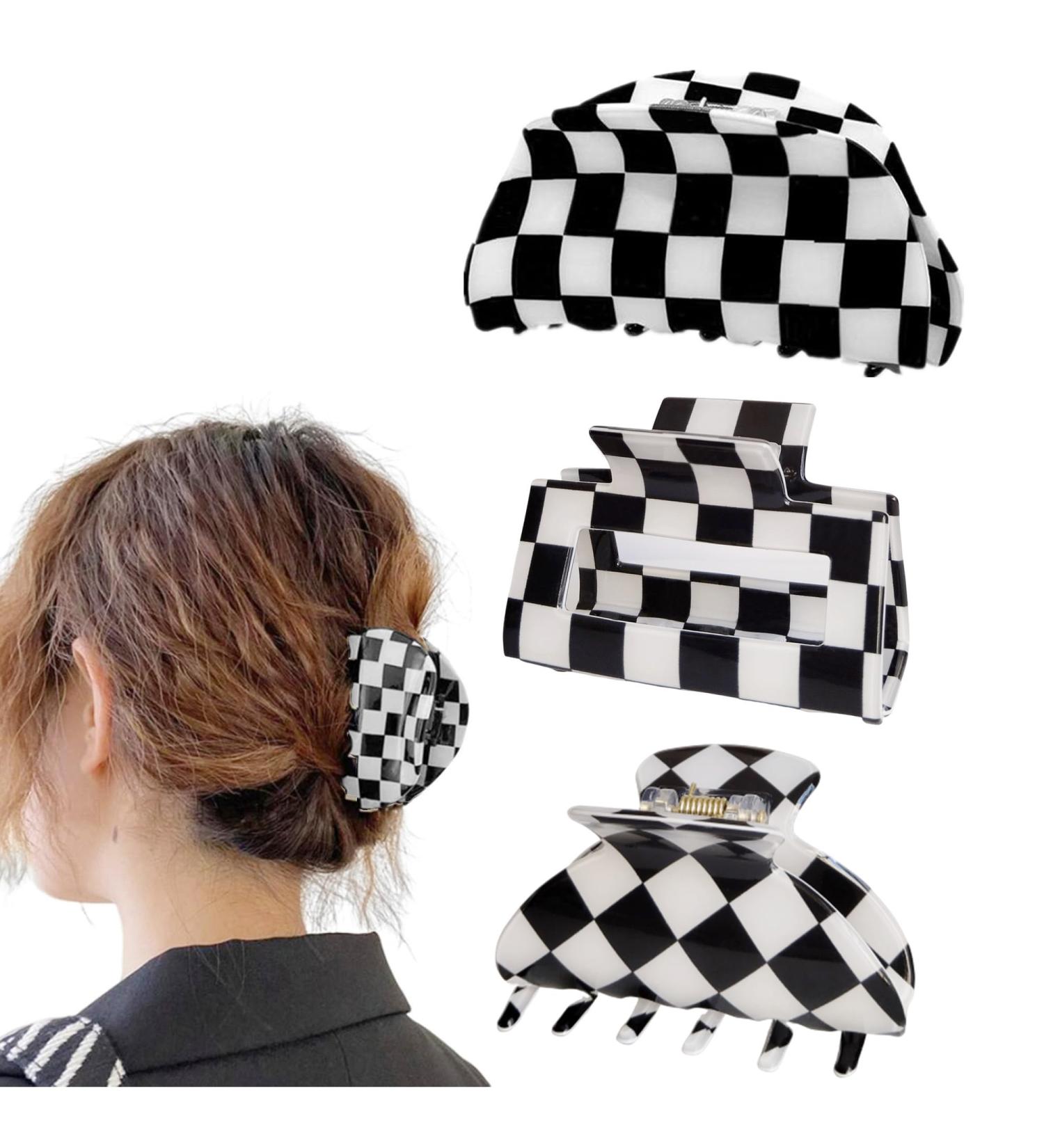 Pack of 3 Hair Claw Clips Medium Hair Claw for Thick and Thin Hair 6.5 cm Celluloid Hair Clips Women's Medium Hair Claw Clips for Hair 3 Colours 3 pack Color B - Buy Online on GoSupps.com