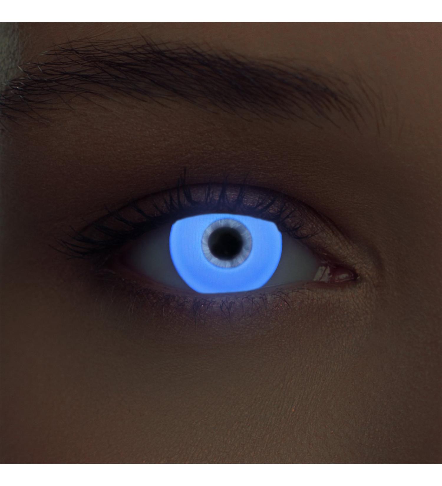 Buy Bright White Halloween Purge Costume UV Light Contact Lenses - Soft Black Light Color 1 Pair - Buy Online on GoSupps.com