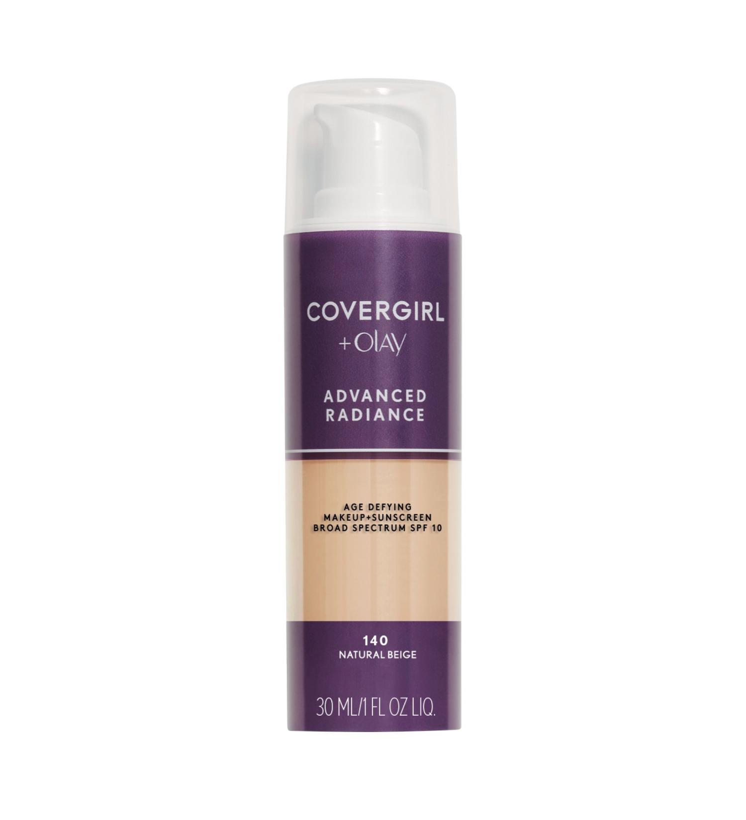 COVERGIRL Advanced Radiance Liquid Makeup Natural Beige 140 - 1.0 oz | Natural Beige - 140 - Buy Online on GoSupps.com
