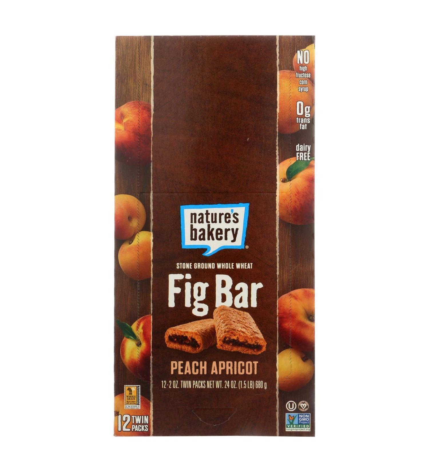 Nature's Bakery Whole Wheat Fig Bar - Peach Apricot, 12 Pack, 2 Oz Each | Healthy Snack - Buy Online on GoSupps.com