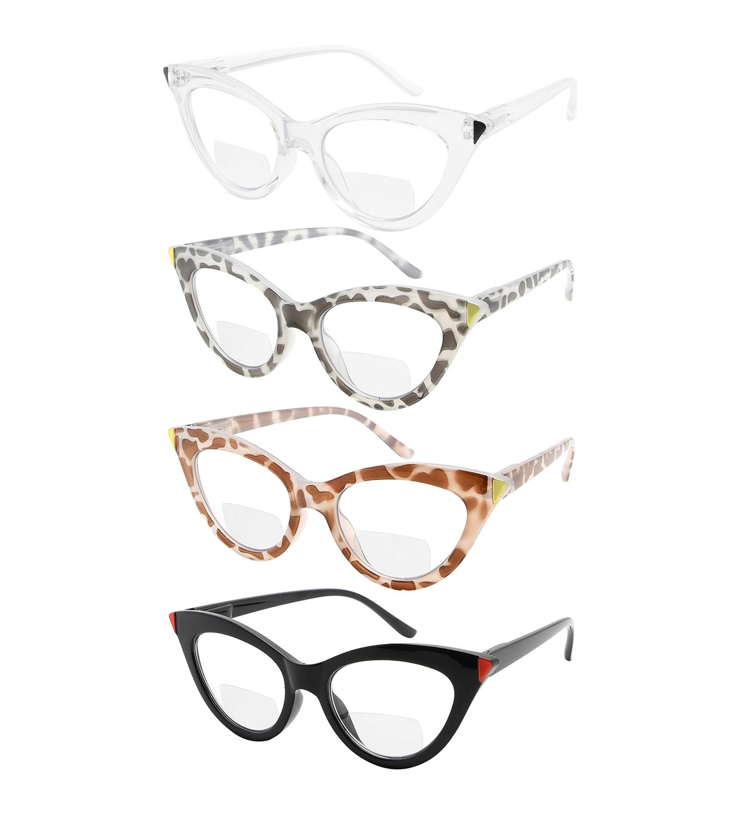 Shop Eyekepper 4-Pack Chic Bifocal Reading Glasses for Women - Small Face +2.50 Diopters - Clear Lens - International Shipping Available - Buy Online on GoSupps.com