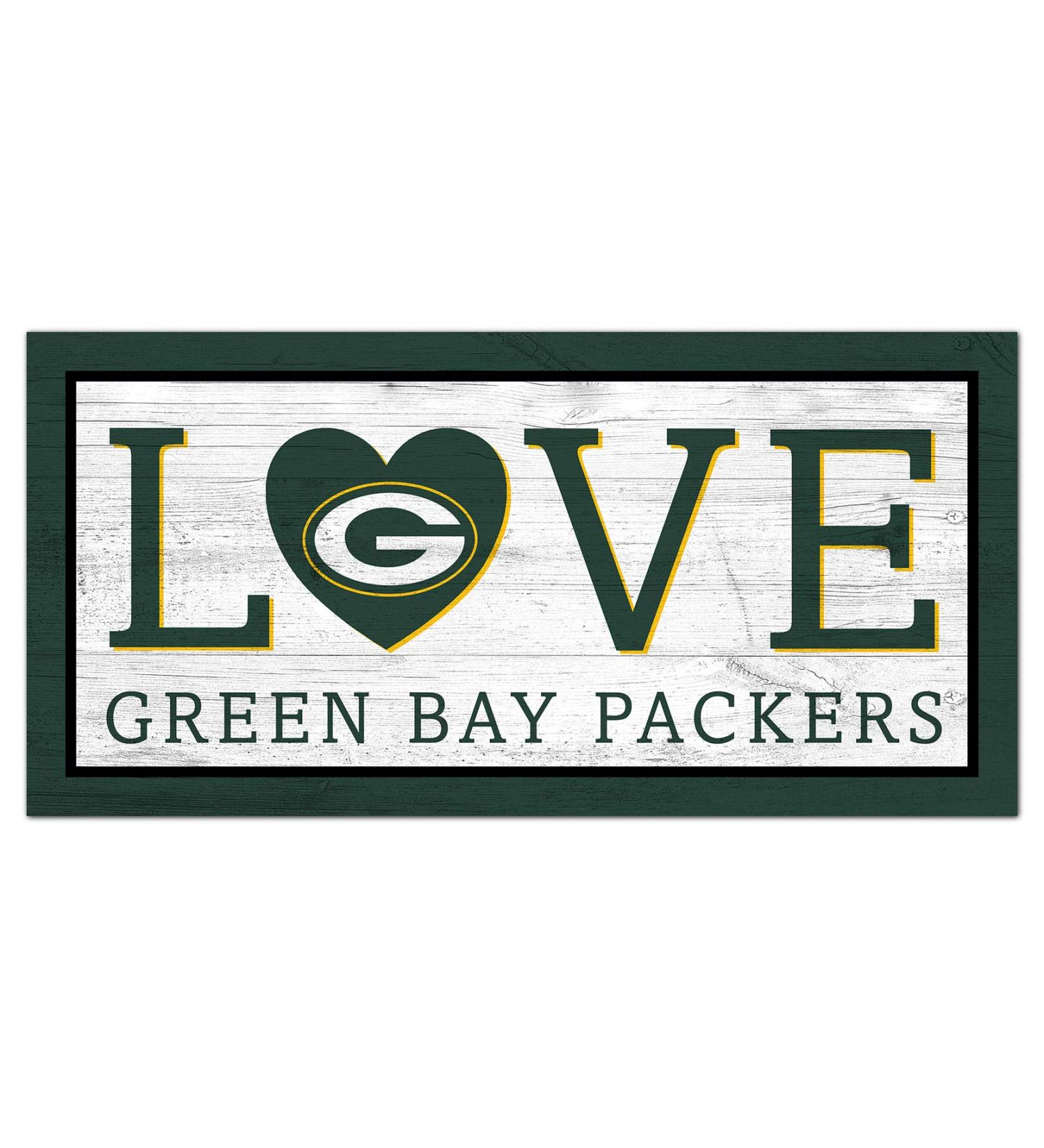 Fan Creations NFL Green Bay Packers Unisex Green Bay Packers Love Sign Team Color 6 x 12