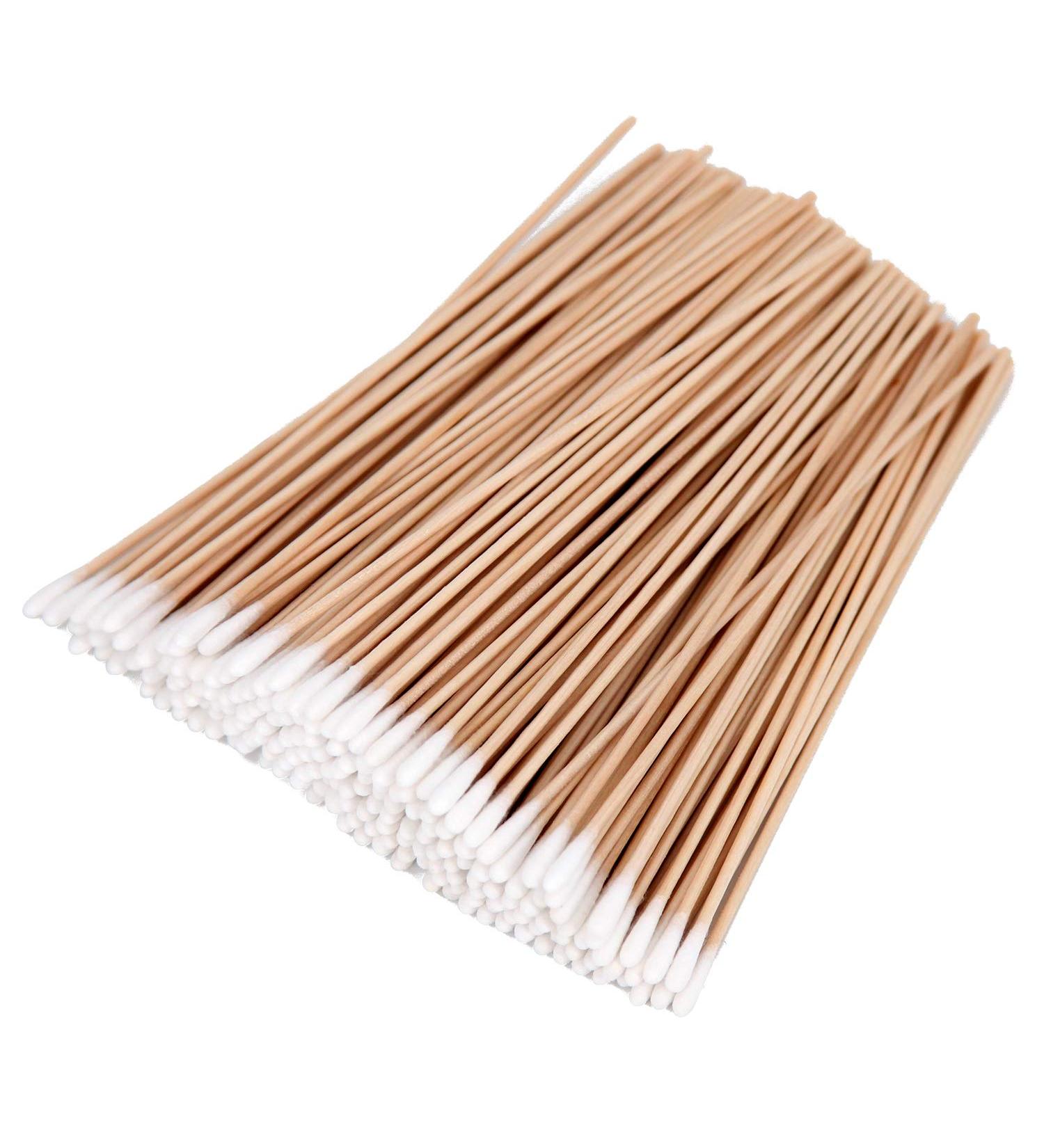 200pcs 6-Inch Wooden Cotton Swabs: Cleaning Gun Sterile Medical Q Tips Applicator, Makeup & Ear Cleaner Remover Tools for Ceramics and Jewelry - Buy Online on GoSupps.com