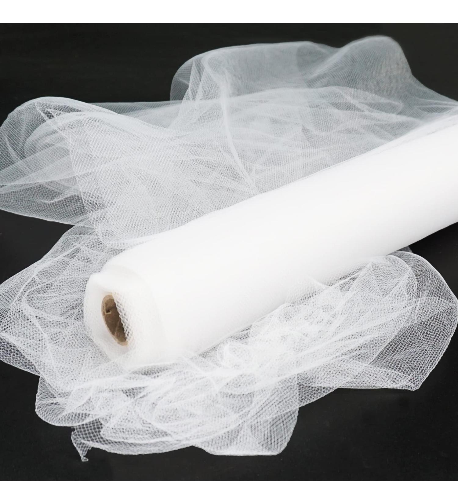 Ableme Deco White Tulle Fabric Roll - 54 Inch x 10 Yards (30 ft) for Wedding Decoration, Tutu Skirt, Gift Wrapping - Soft & Drape - White - Buy Online on GoSupps.com