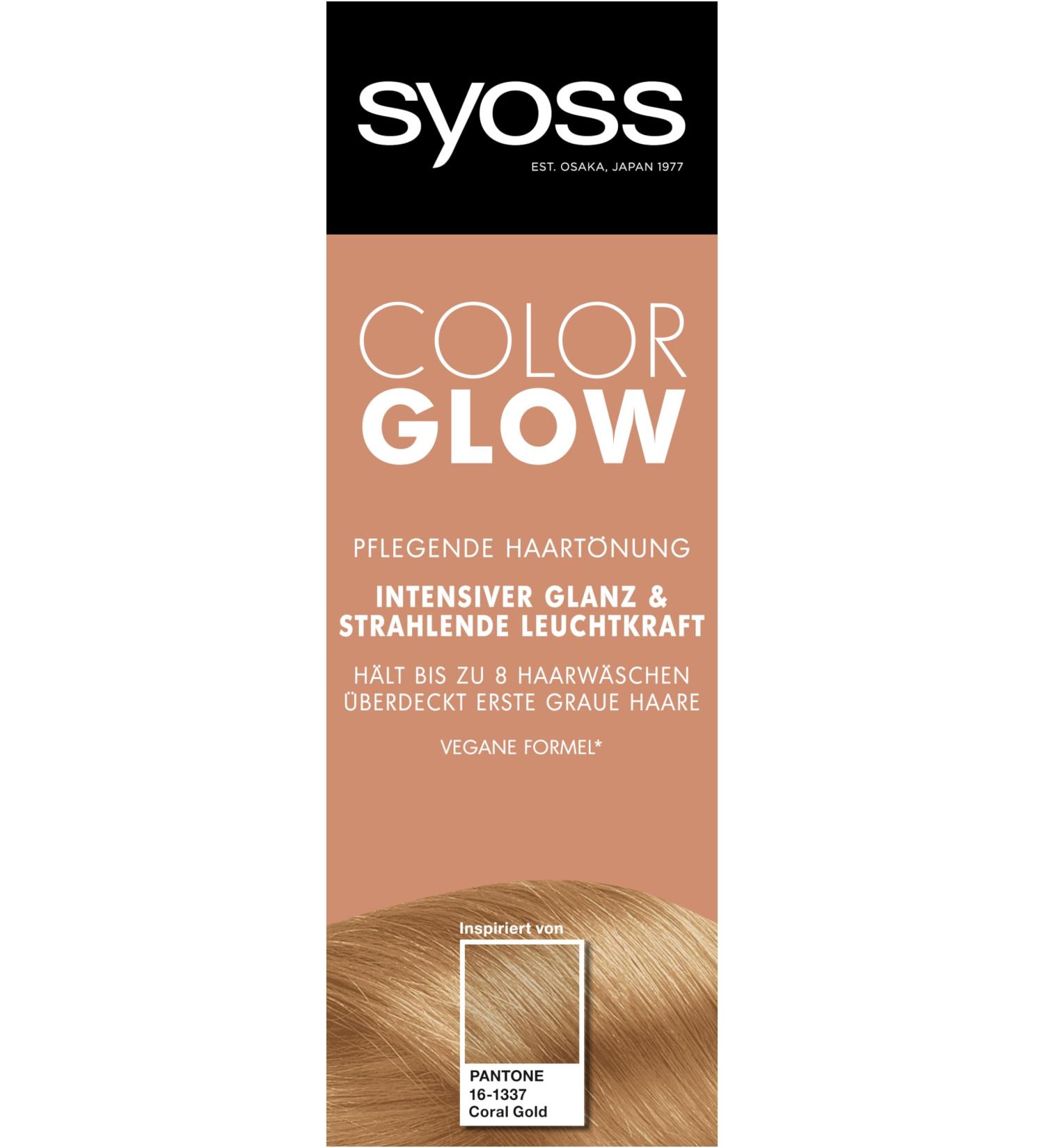 handle Syoss Color Glow nourishing hair color Coral Gold Pantone 161337 2 x 100 ml semipermanent coloring for radiant color intensity up to 8 washes without damaging the hair - Buy Online on GoSupps.com
