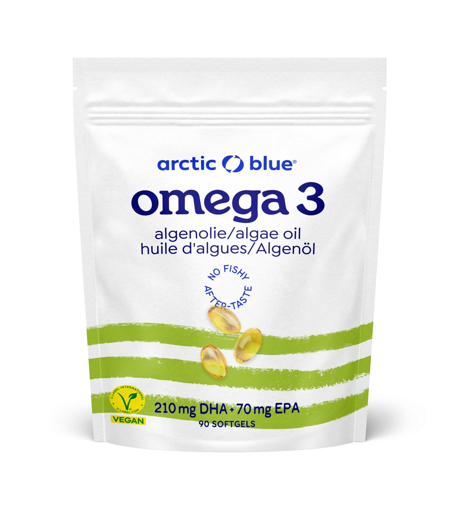  ARCTIC BLUE Premium Algae Oil Capsules with EPA and DHA High Dose & Easy to Swallow 90 Softgel Capsules Vegan Omega 3 in Triglyceride Form Arctic Blue - Buy Online on GoSupps.com