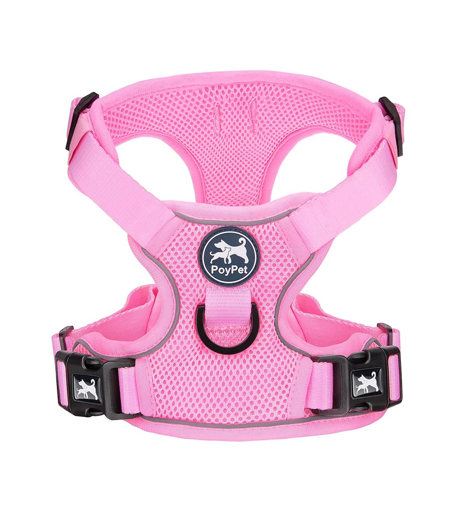 POPOTET Soft & Breathable Dog Harness - Adjustable Mesh Vest (Light Pink L) | Suffocation-Free Double Padded Design for Ultimate Comfort - 1 Pack - Buy Online on GoSupps.com
