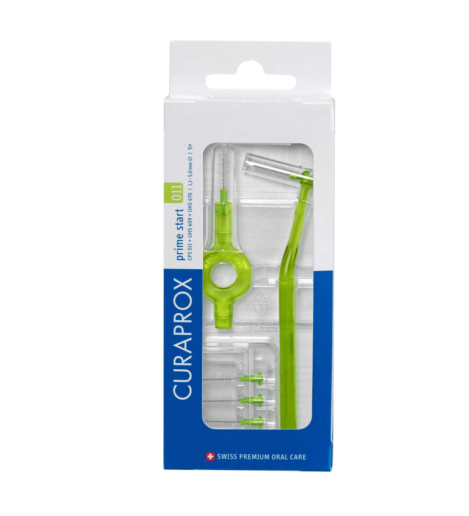 Curaprox Interdental Brush Set CPS 011 Prime Start - 5 Brushes Green 1.1mm Diameter Effective Cleaning for Optimal Oral Health - International Shipping Available - Buy Online on GoSupps.com