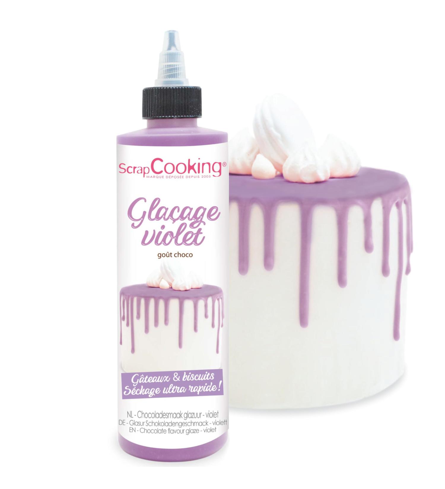 Scrapcooking Drip Cake Glaze Violet 130g - Quick-Dry Cake Decoration for Drip Cakes Cookies Donuts - Perfect for Birthdays & Halloween - Buy Online on GoSupps.com
