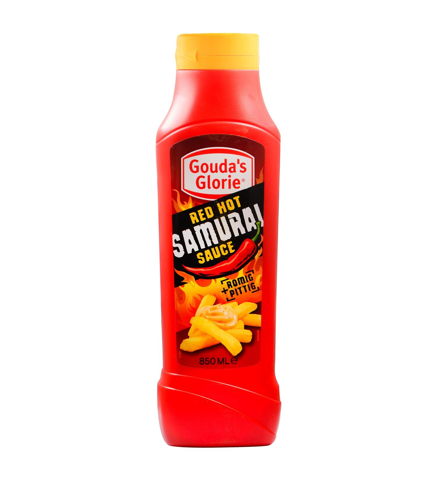 Hymor Red Hot Samurai Sauce - 4x850ml | Creamy & Slightly Sharp Belgian Sauce for Nachos Burgers Enchiladas Tacos & Burritos - Buy Online on GoSupps.com