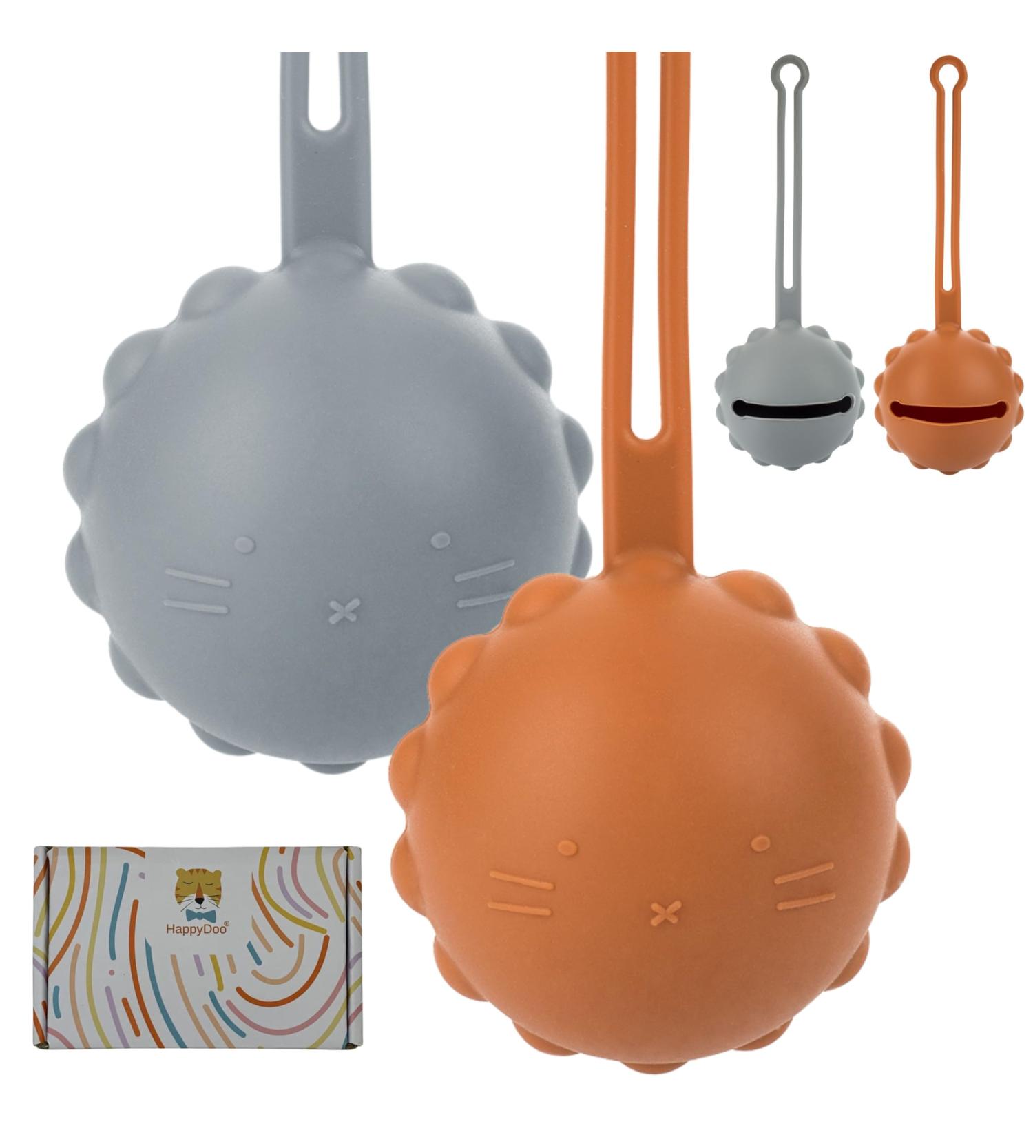 Happydoo 2 Pacifier Box - BPA Free Pacifier Storage for On-the-Go - Baby Accessories in Orange & Gray - Buy Online on GoSupps.com
