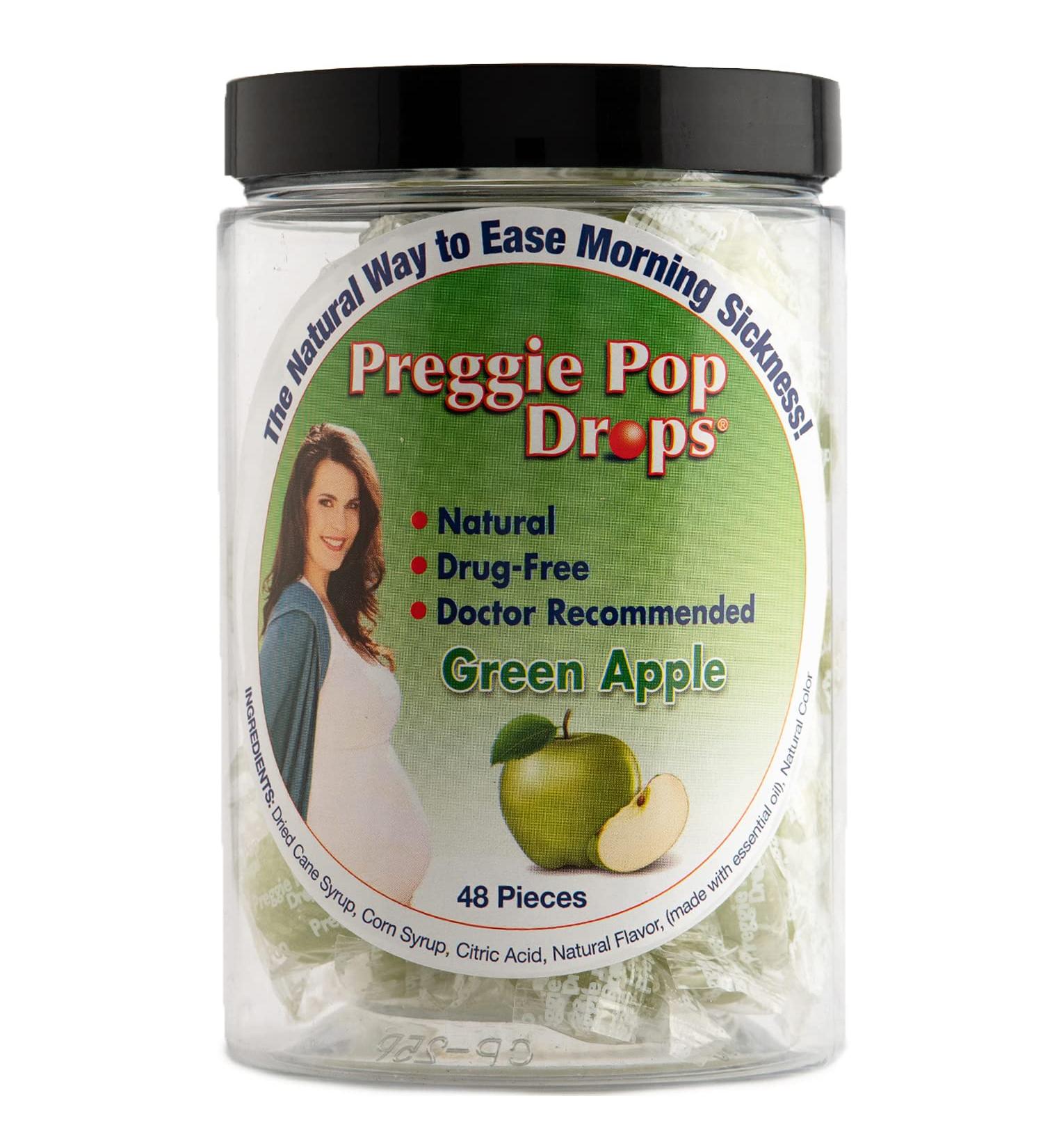 Preggie Pop Drops for Morning Sickness Relief - Green Apple 48 Count - Buy Online on GoSupps.com