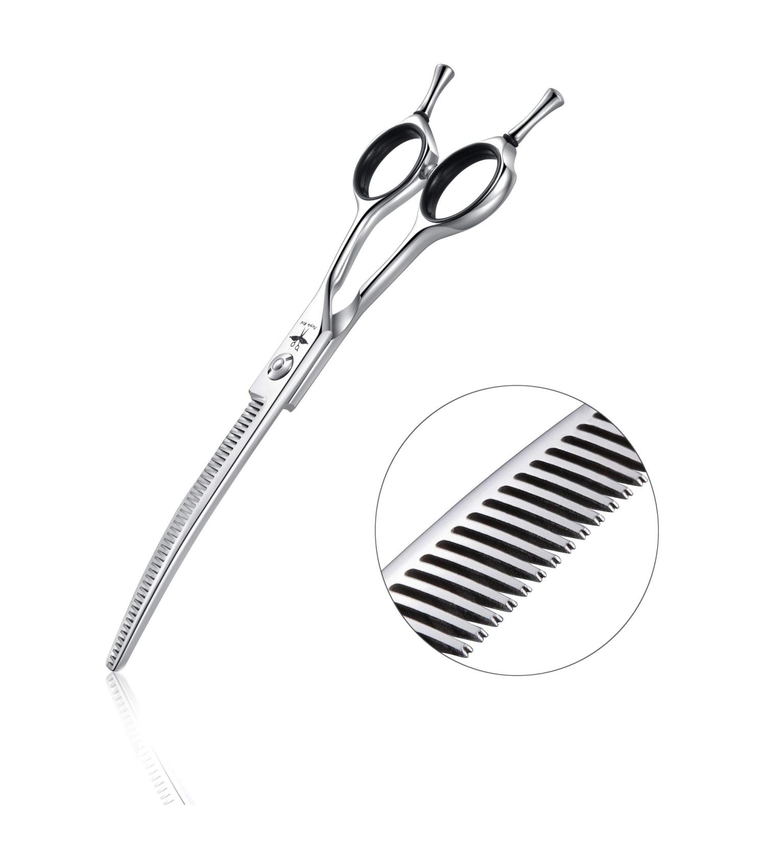 Purplebird 6.5-Inch Curved Fur Scissors - Japanese Stainless Steel for Dog & Cat Grooming - Buy Online on GoSupps.com