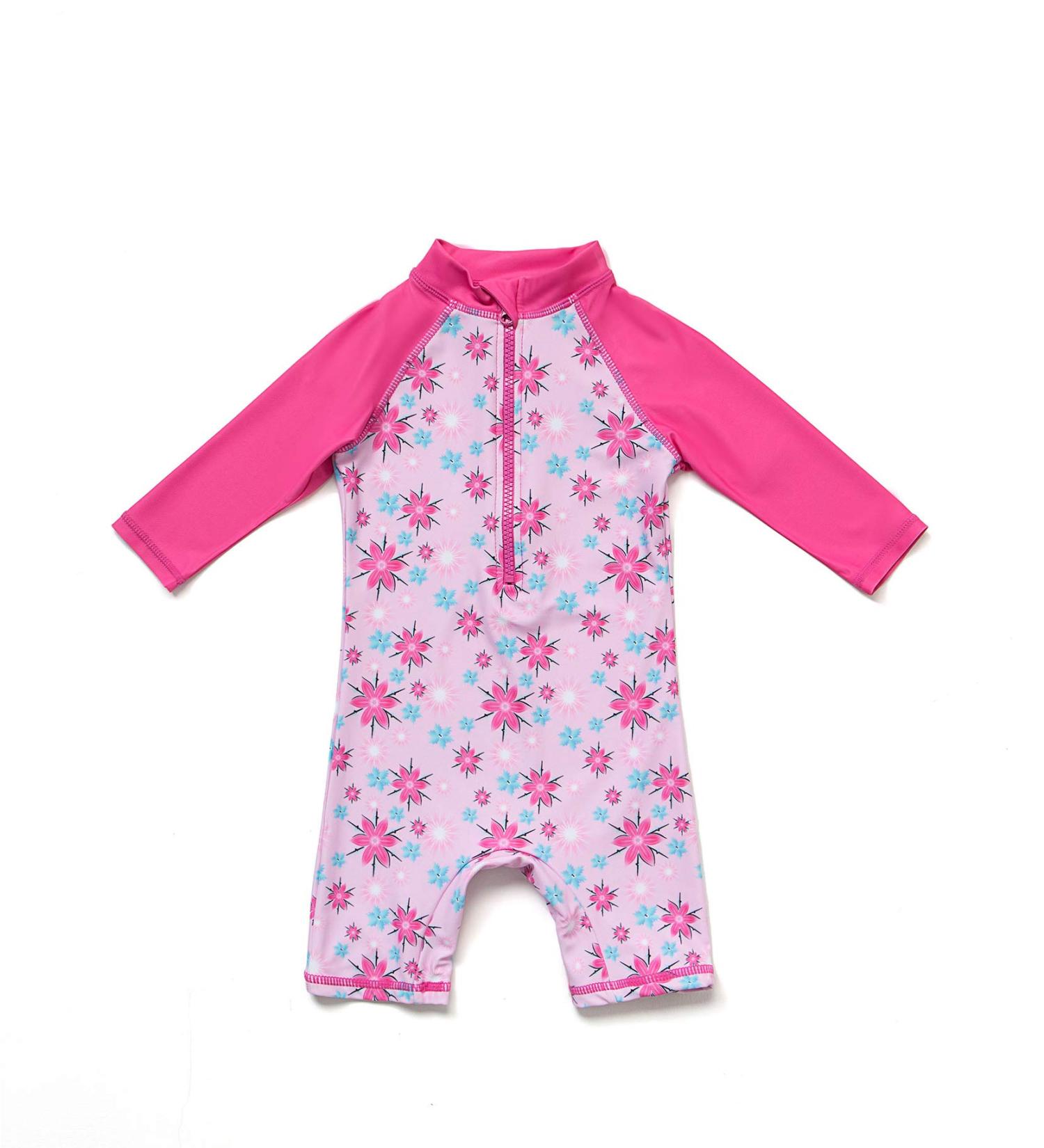 Bonverano Baby Girls UPF 50+ UV Protection Sunsuit with Sun Cap - Pink 3-6Months - Buy Online on GoSupps.com
