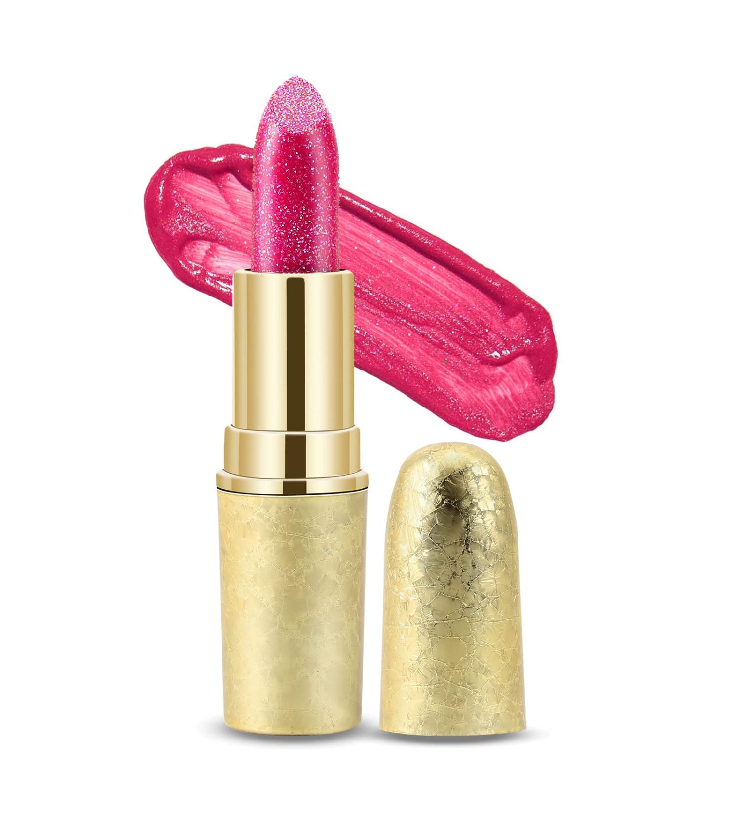 Boobeen Glitter Lipstick - Hydrating Lip Balm with Metallic Finish - Highly Pigmented Lip Color for Women and Girls - Buy Online on GoSupps.com