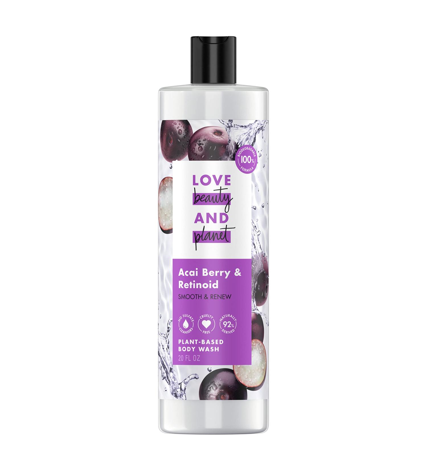 Love Beauty And Planet Acai Berry & Retinoid Body Wash - 100% Biodegradable - 20 fl oz - Buy Online on GoSupps.com