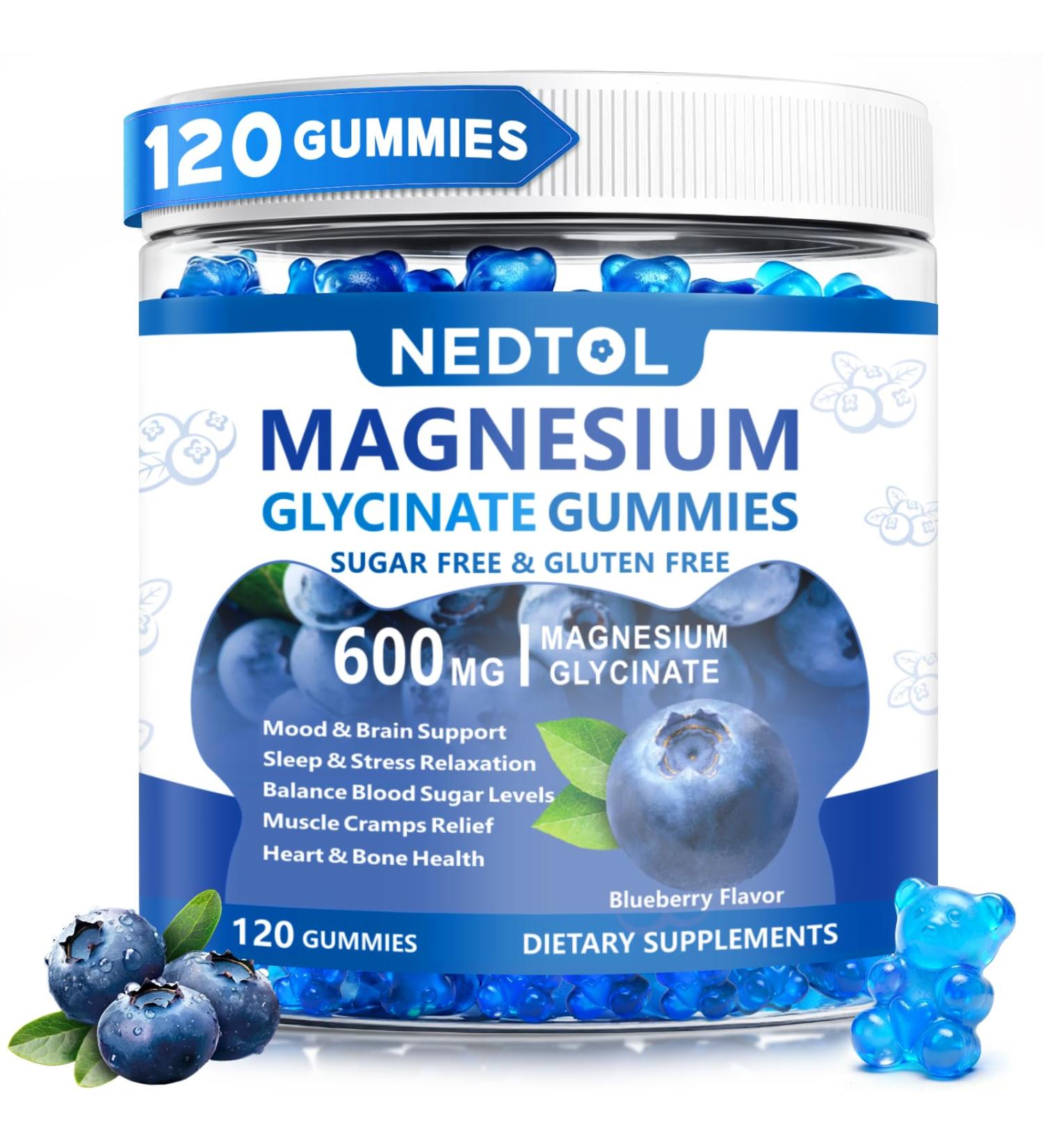 Magnesium Glycinate Gummies 600mg Sugar Free Magnesium Potassium Supplement for Adults with Magnesium L-Threonate Vitamin D B6 and CoQ10 for Sleep Body Support and Relaxation 120 Count 120 Count (Pack of 1) - Buy Online on GoSupps.com