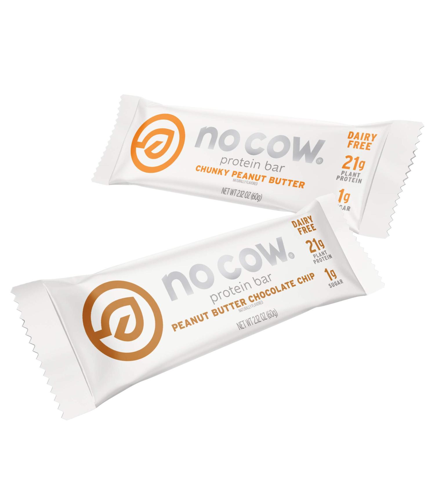 No Cow Protein Bars Peanut Butter Lovers Pack - 20g Plant Based Vegan Protein | Keto Friendly, Low Sugar & Calorie | Gluten Free, Dairy Free, Non GMO | 12 Pack - Buy Online on GoSupps.com