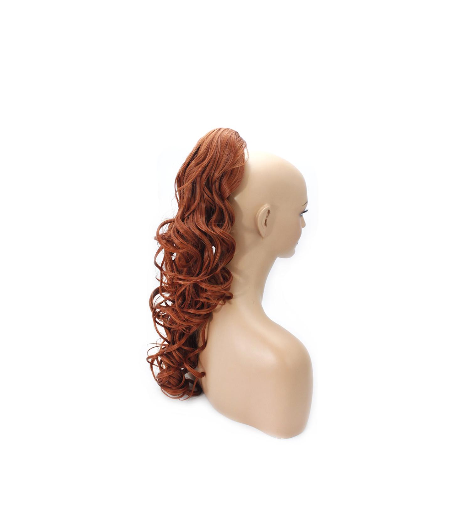 Ponytail Claw Clip - Copper - Wavy - 22in / 56cm - Heat Resistant Synthetic Hair Piece - Buy Online on GoSupps.com