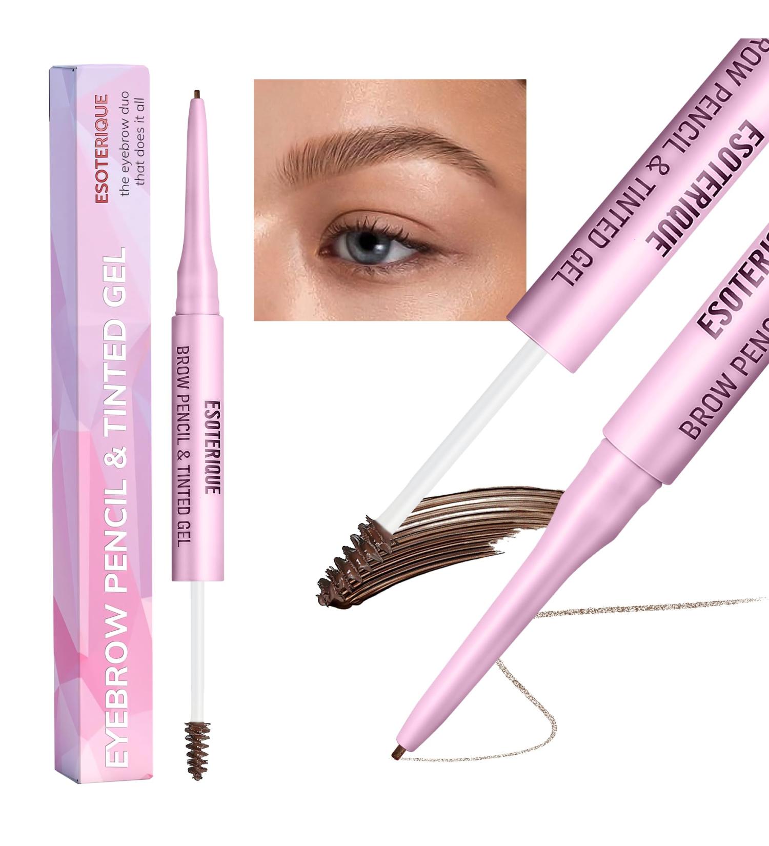 Dual-Ended Waterproof Eyebrow Pencil & Tinted Gel - Natural Looking Brows - All Day Wear - Dark Brown - Buy Online on GoSupps.com